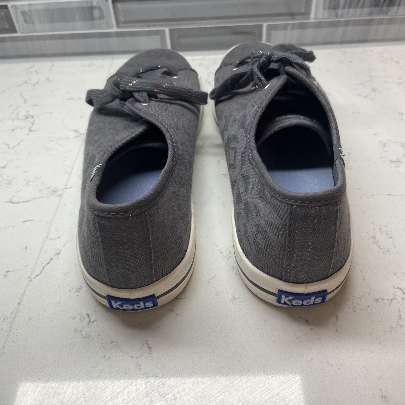 Keds Women’s Kickstart Geo Jersey Charcoal Sneakers. Size 9.5