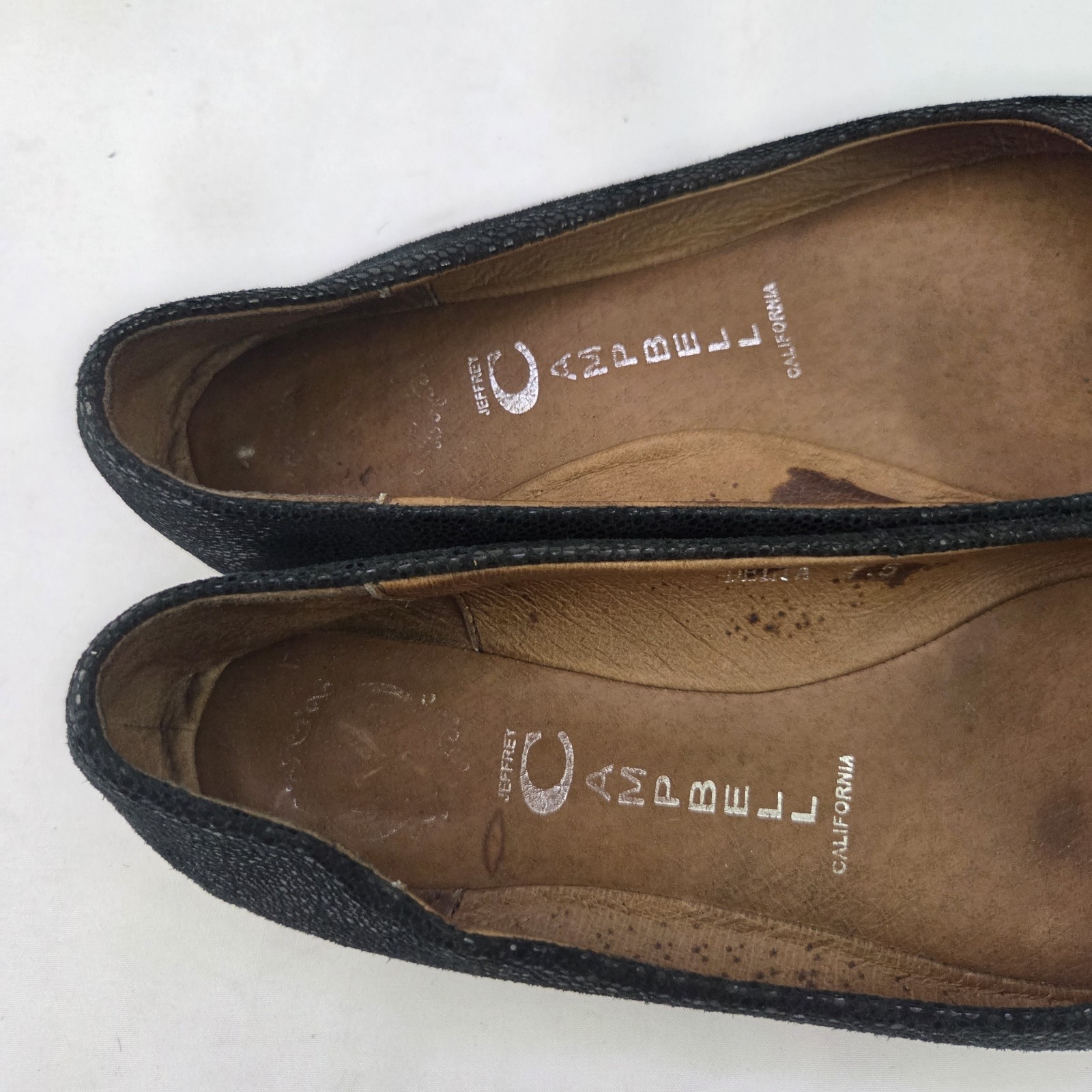 Jeffrey Campbell Ballet Flats Womens 7.5 Black Snake Print Leather Slip On Shoes