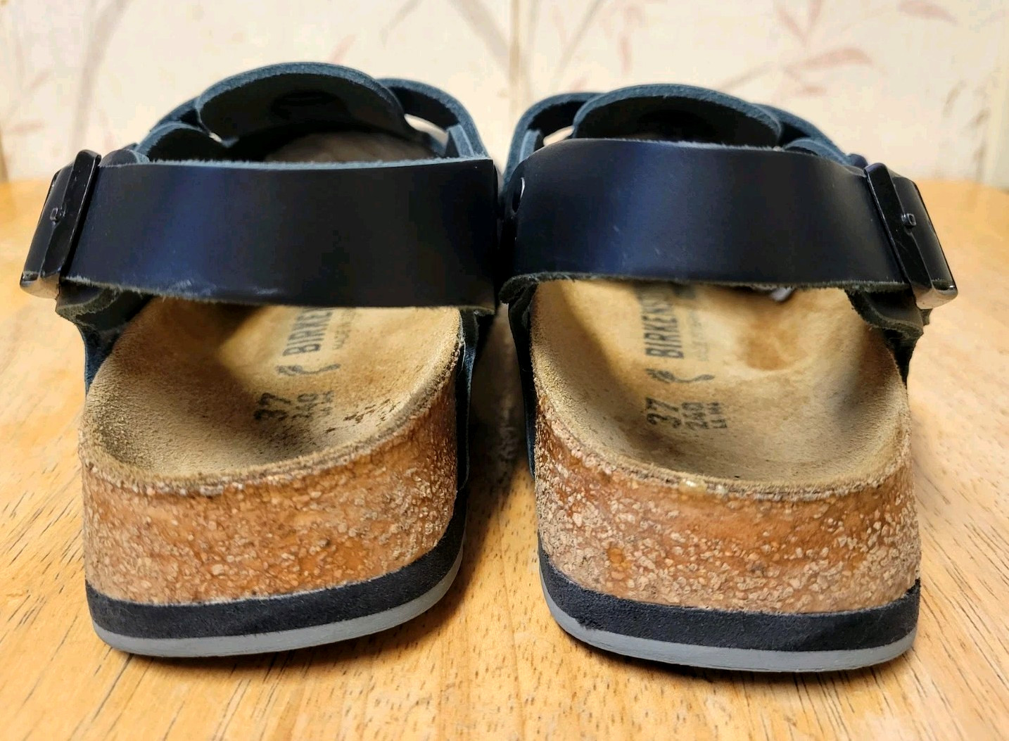 Birkenstock Tokio Pro Super Grip Black Leather Adjustable Strap Clogs Size 37