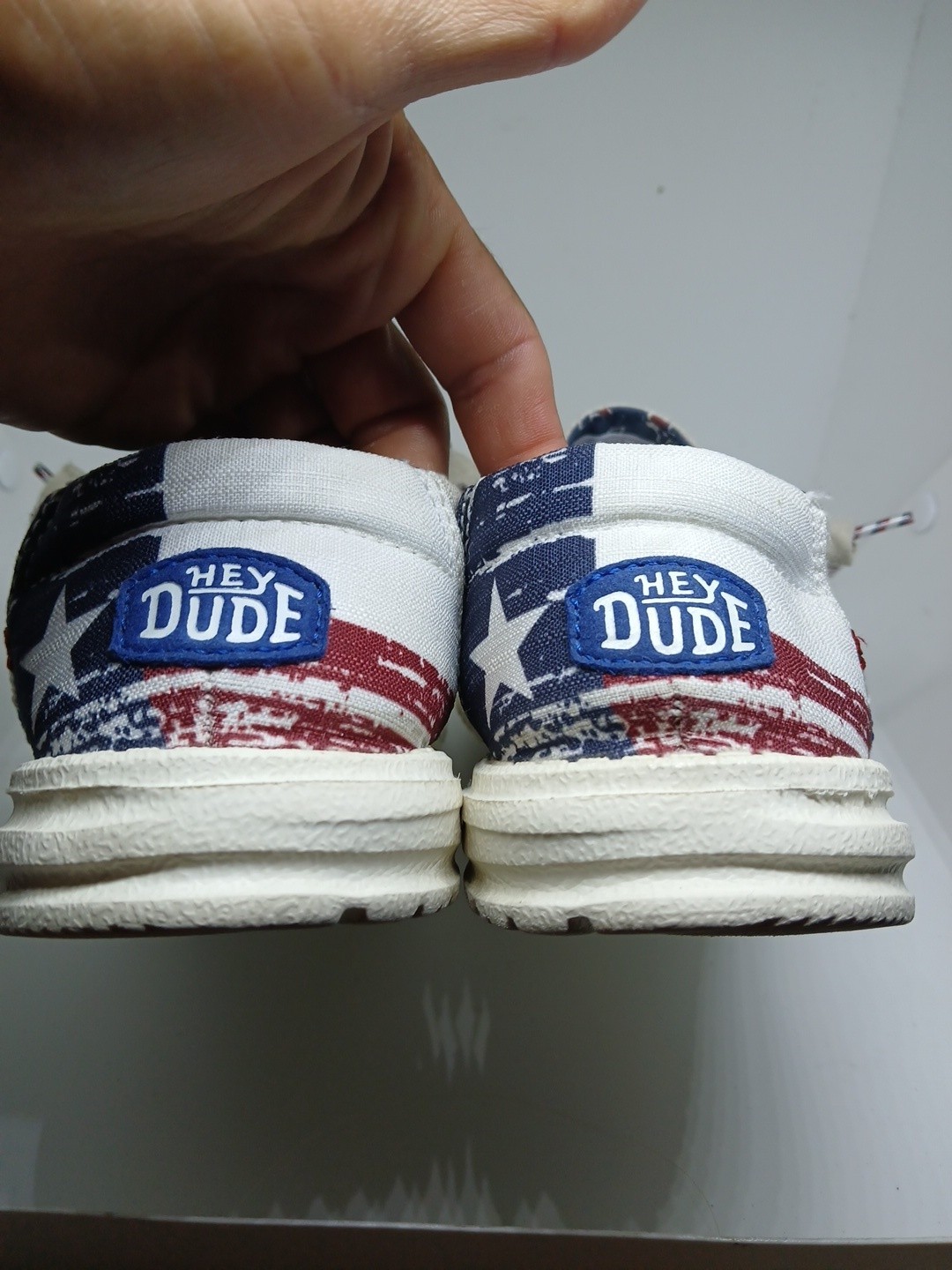 Hey Dude Wendy Texas Flag Texan Lone Star Size 8 Women’s Slip-On Off-White Shoes