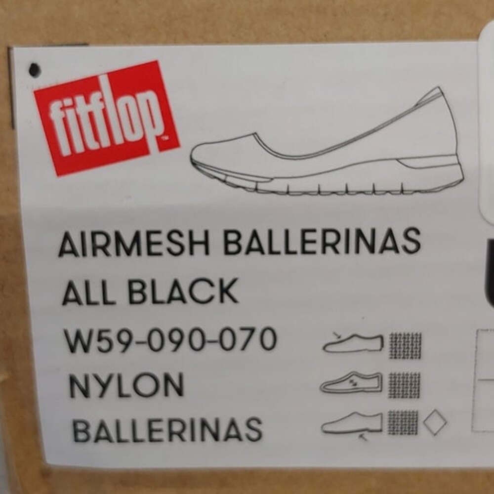 “AS IS” FitFlop Air Mesh slip-on Ballerina Black – 9 674169-J