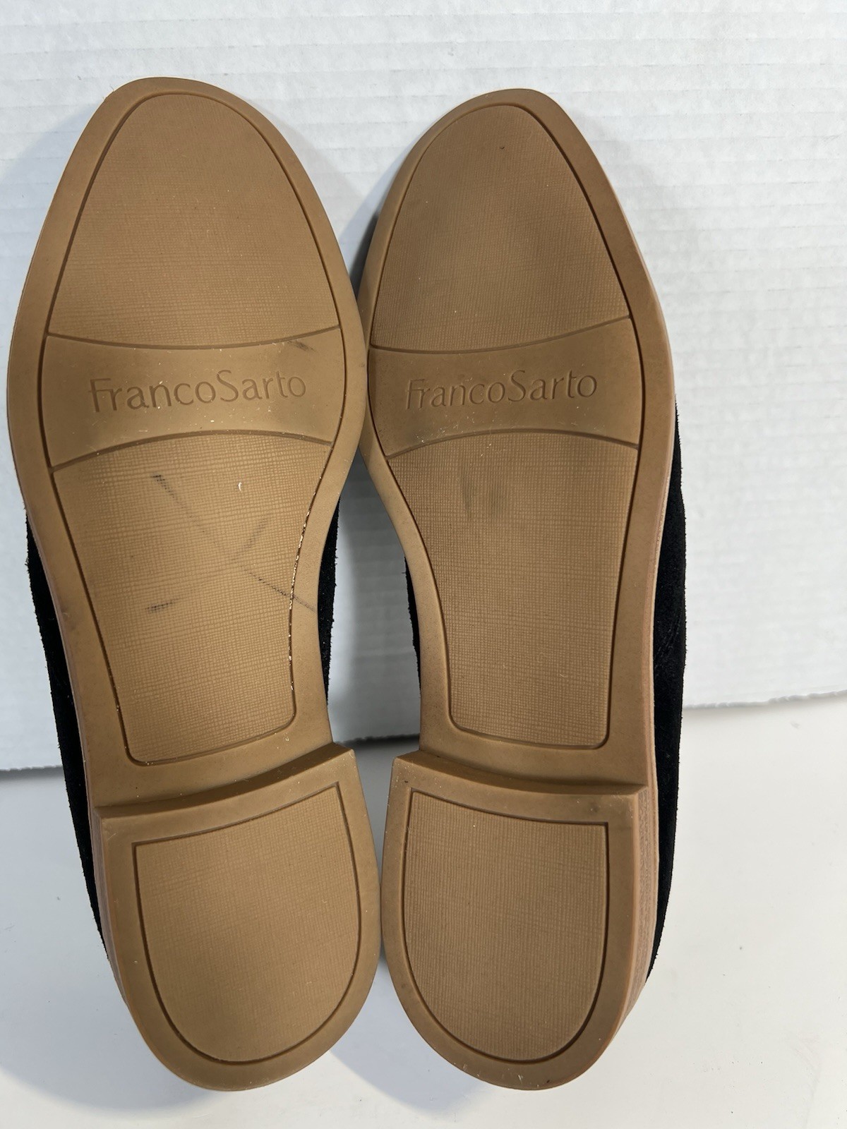 Franco Sarto JED Black Suede Slip On Loafers Almond Toe Women’s Size 7M Comfort
