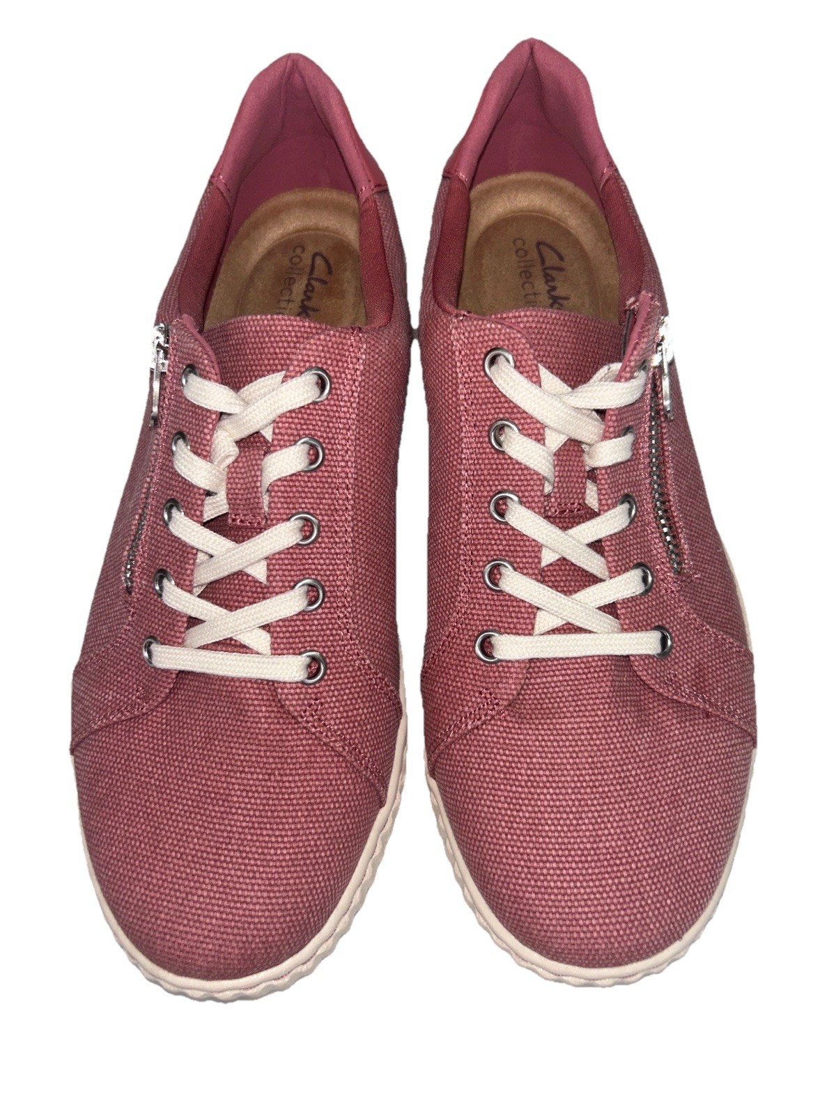 NEW Clarks Collection Caroline Echo Lace Up Sneakers Natural 8.5/M