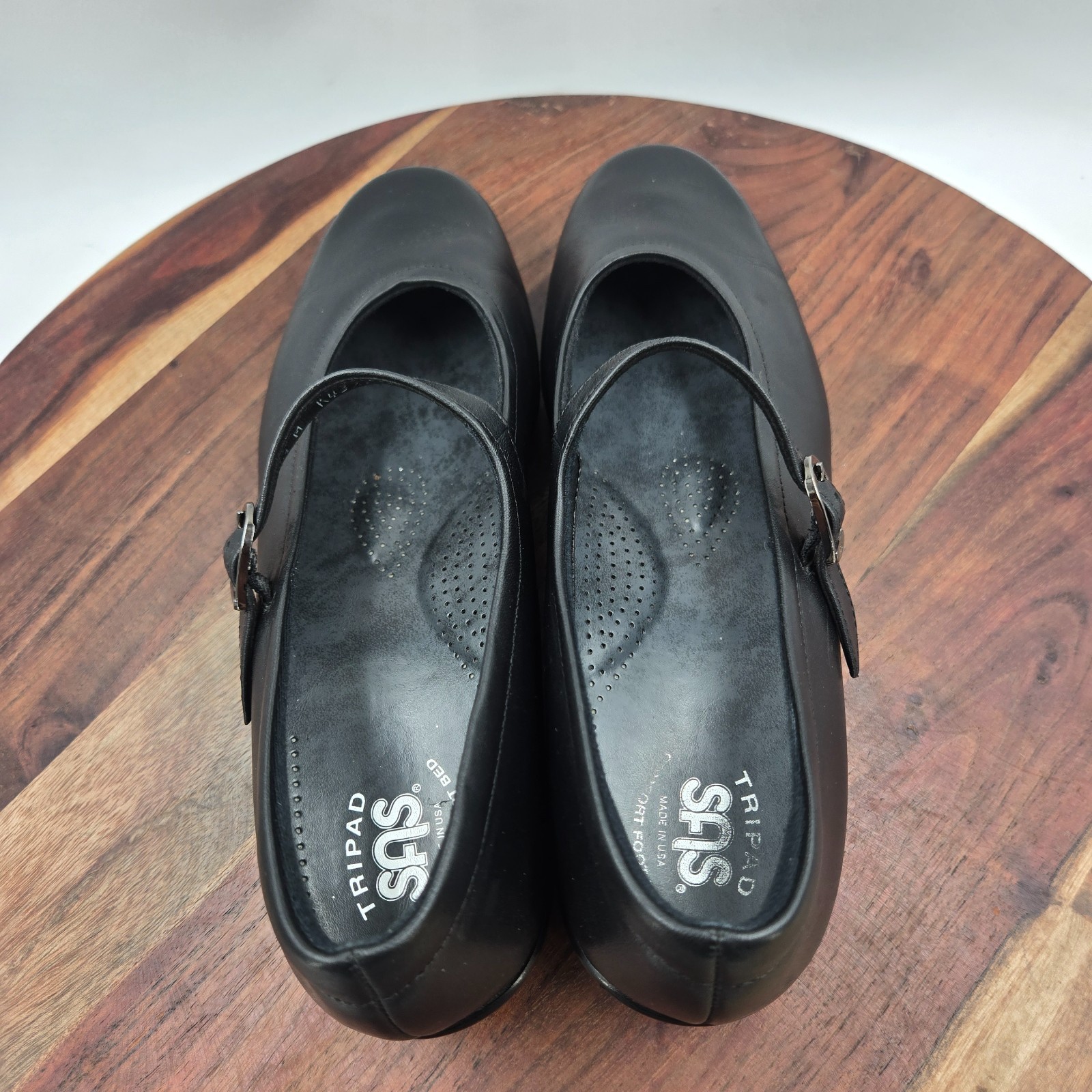 SAS Maria Shoes Women’s 10.5M Black Leather Comfort Mary Jane Loafers Orthotic