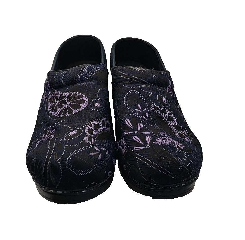 Sanita Boteh Professional Clogs Purple Paisley Fabric Paisley Size 38 *See note