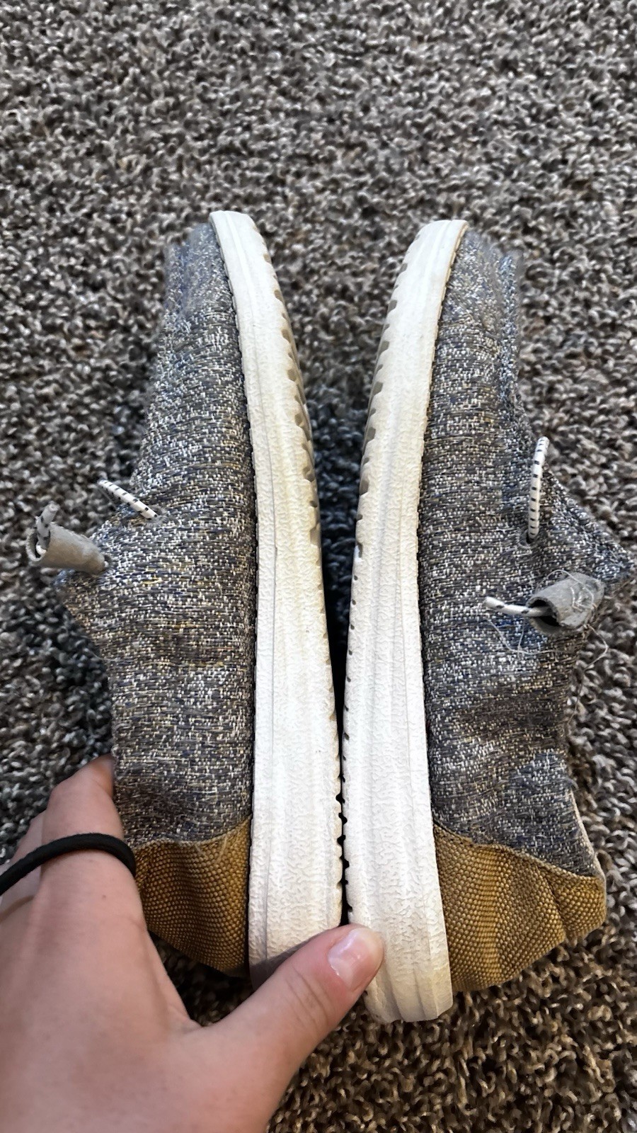 HEY DUDE Wendy Slip-On Casual Shoes Gray Knit Polyester Women’s US 6 EU 37