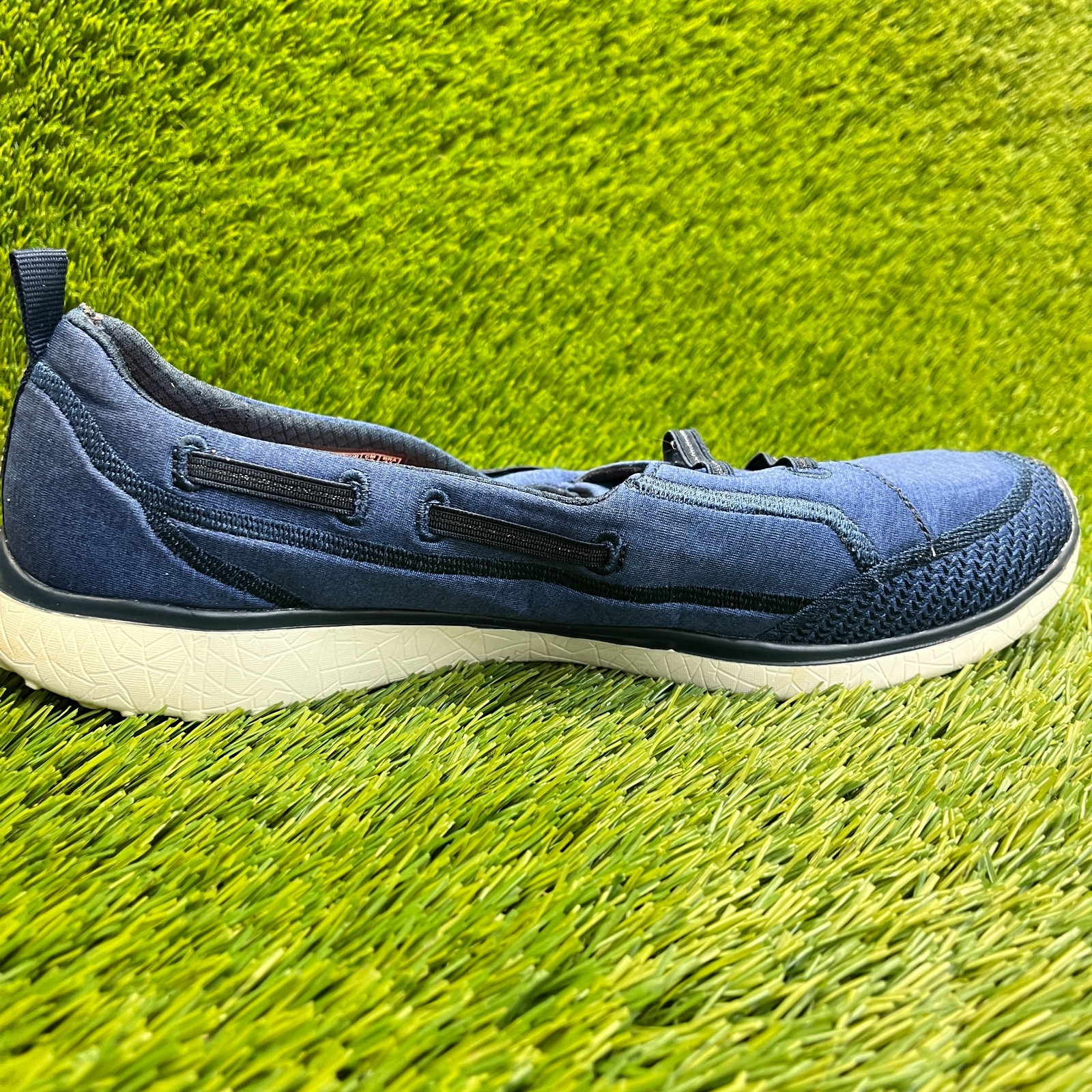 Skechers Microburst Womens Size 11 Blue Casual Classic Outdoor Slip On Shoes