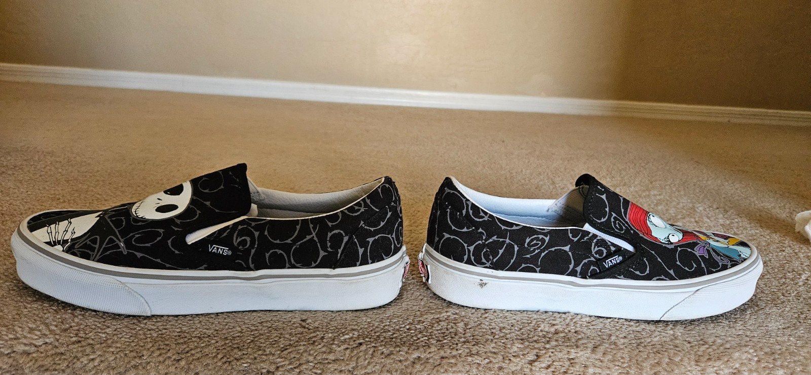 VANS Nightmare Before Christmas Women’s Size 7.5, Jack & Sally Slip-On Shoes