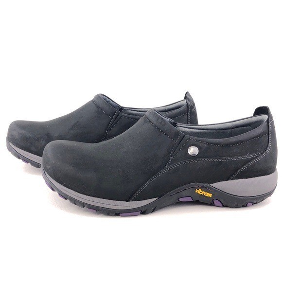Dansko Patti Black Milled Nubuck Slip on Shoes EUR 42 Womens Size 11.5-12