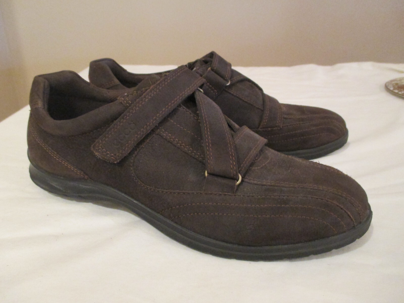 Ecco Shoes Women’s 40 / 9 Brown Suede Comfort Strap Loafer Career Flat Moc Toe