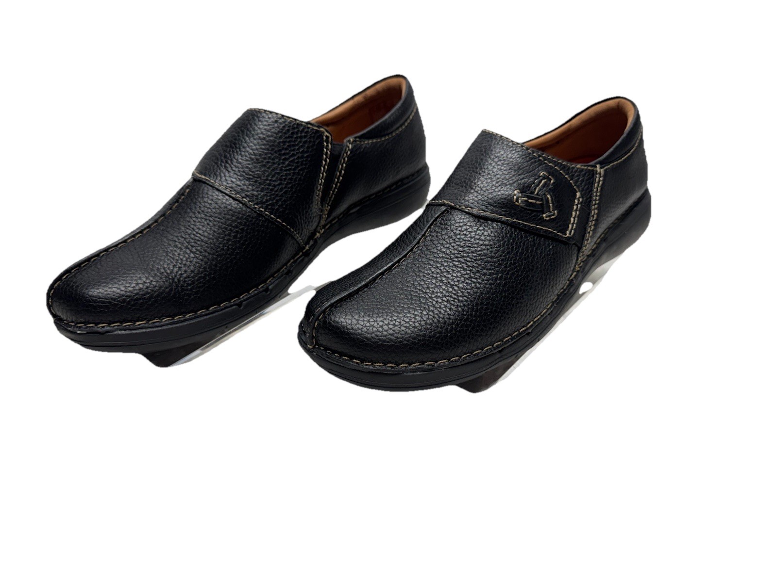 Clarks Women’s Un Loop Stride Loafer Slip On Flat Shoe Black Leather Size 8.5