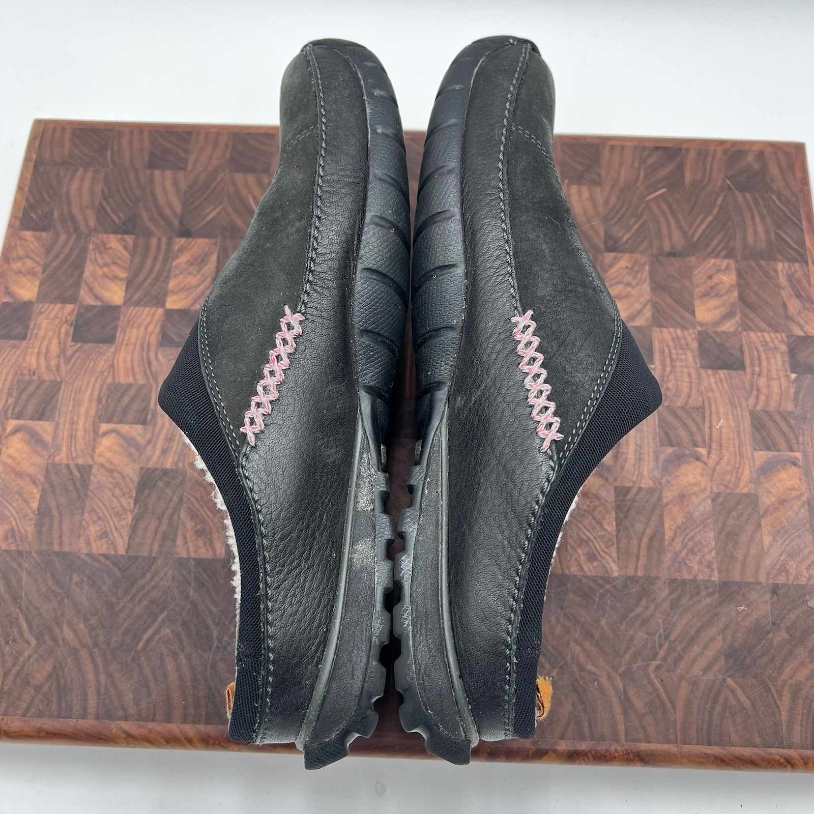 Timberland Smartwool Power Lounger Mules Shoes Womens 8M Black Leather Wool Line