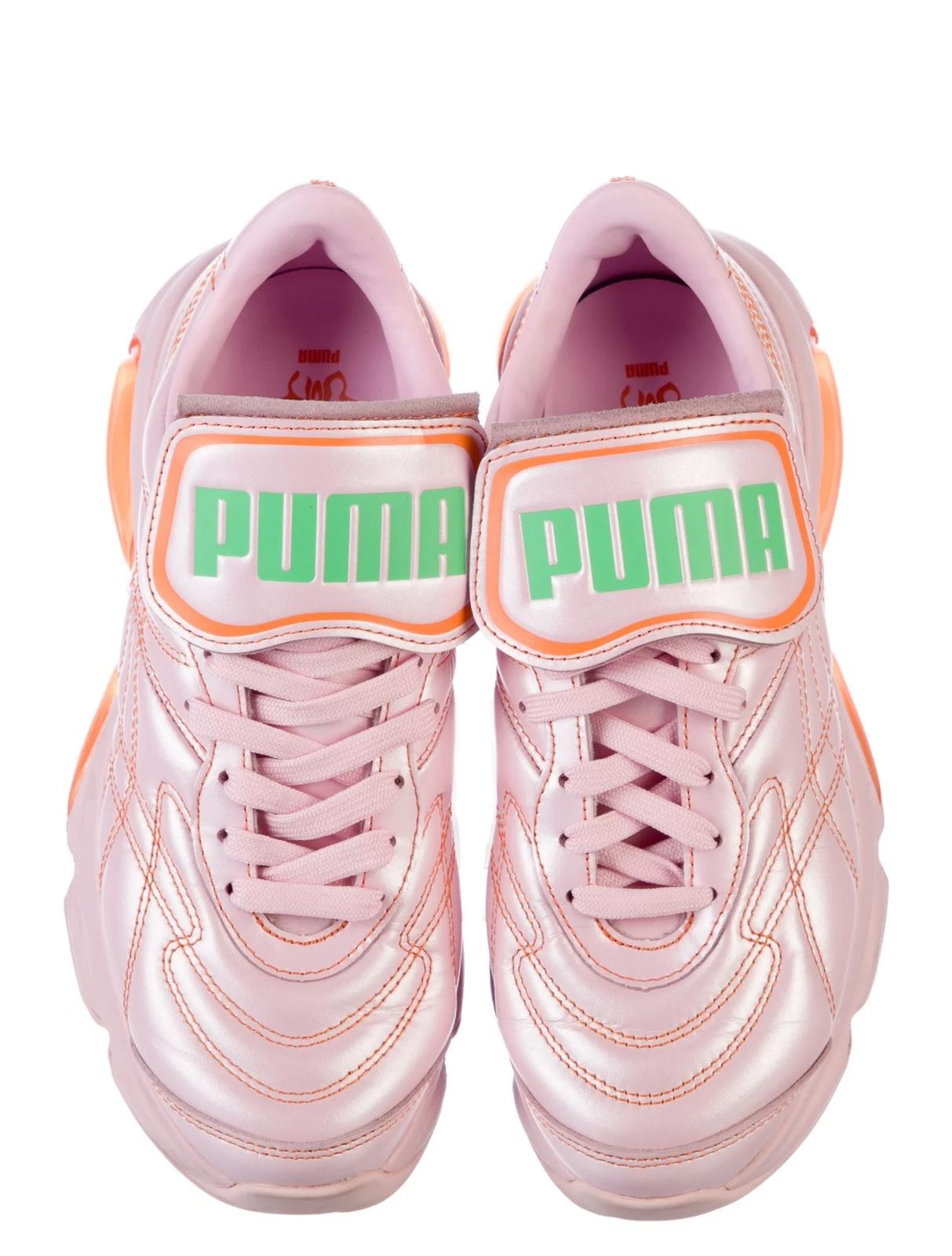 Puma x Dua Lipa Leather Graphic Print Sneakers Size: 7.5