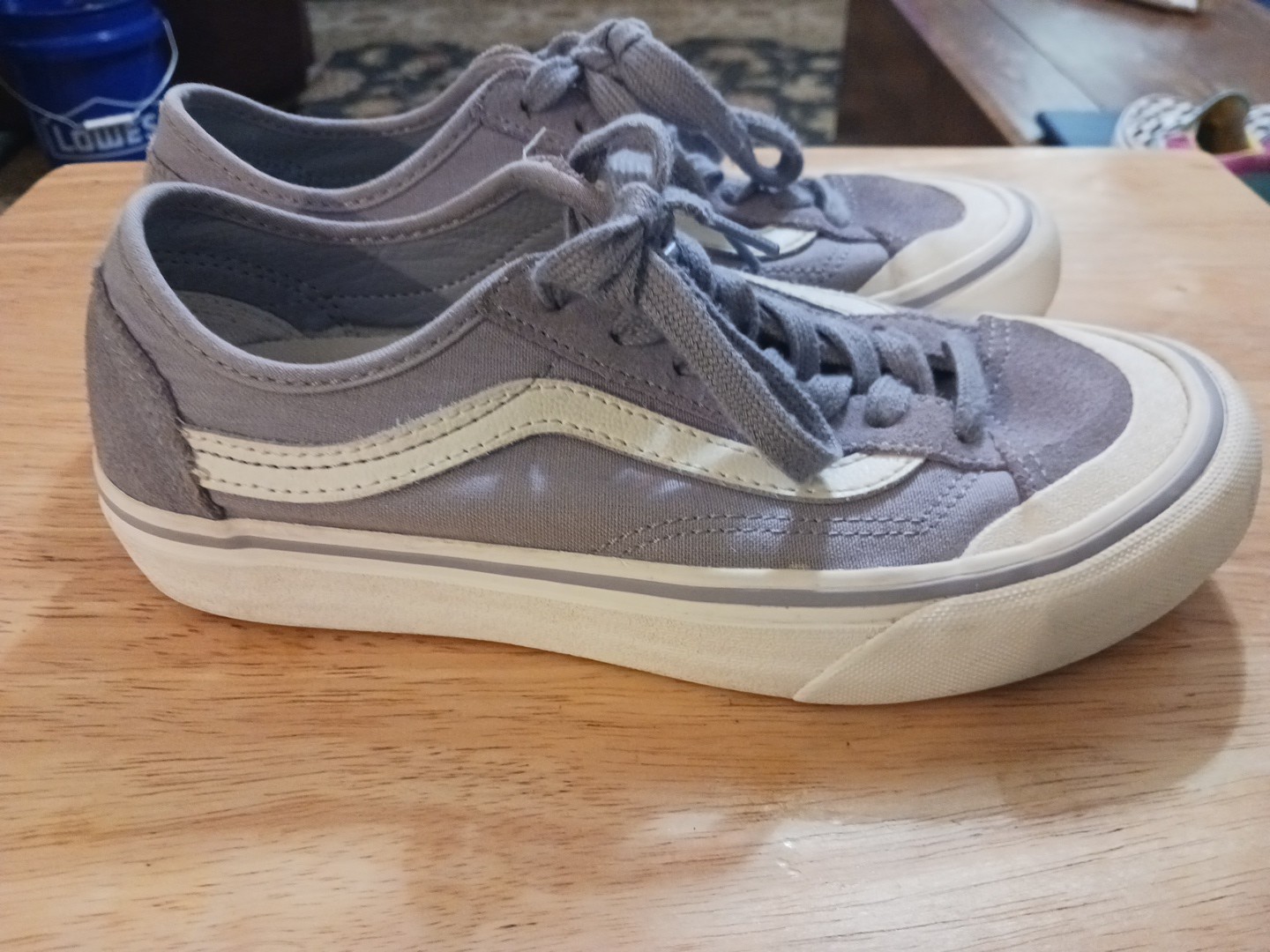 Vans Shoes Womens 6 Mens 4.5 Old Skool Sneakers Gray Canvas Lace Up Low 500714