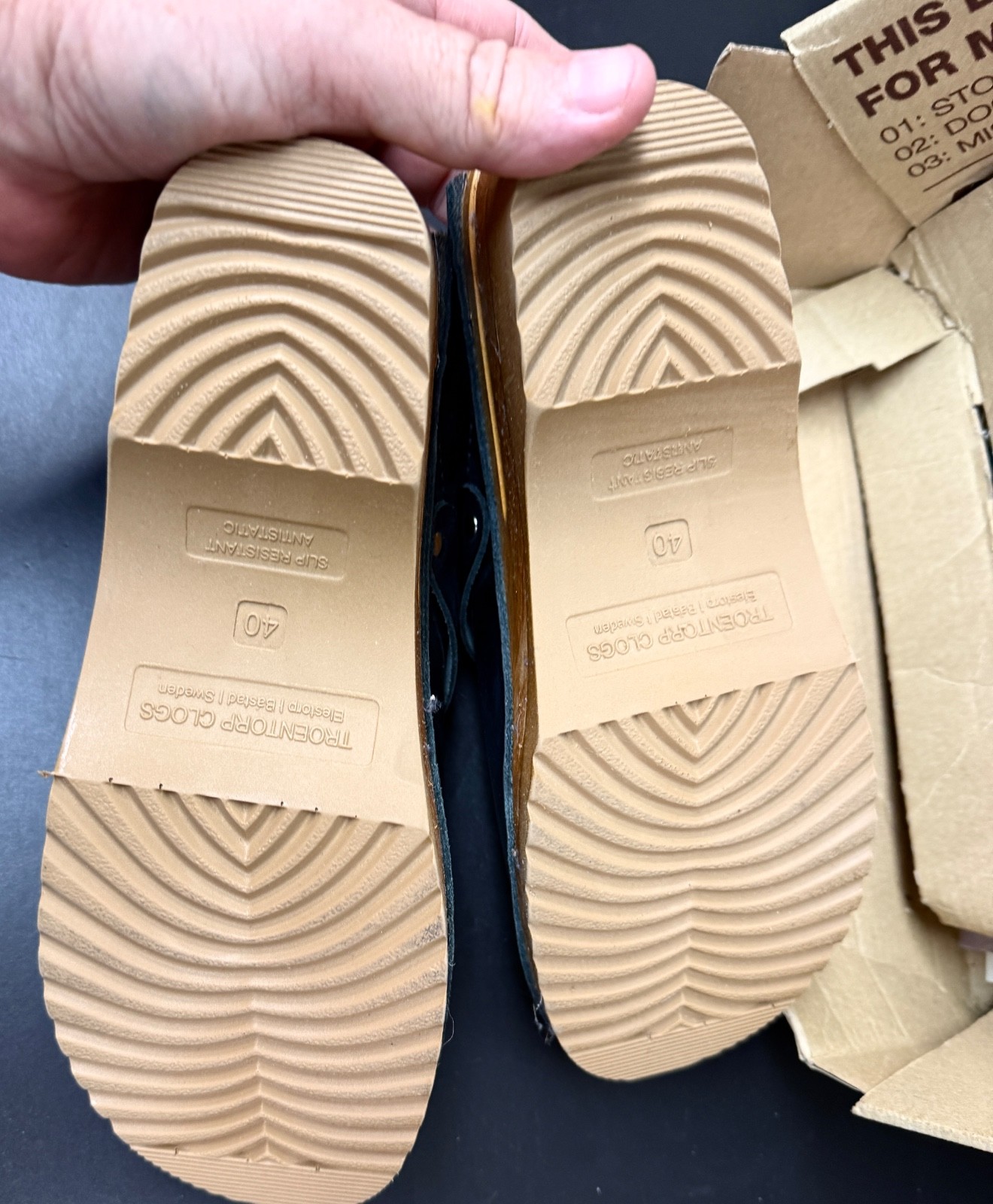 Troentorp Johansson Black 011/Natural Clogs EU 40 US 9 1/2 New in Box