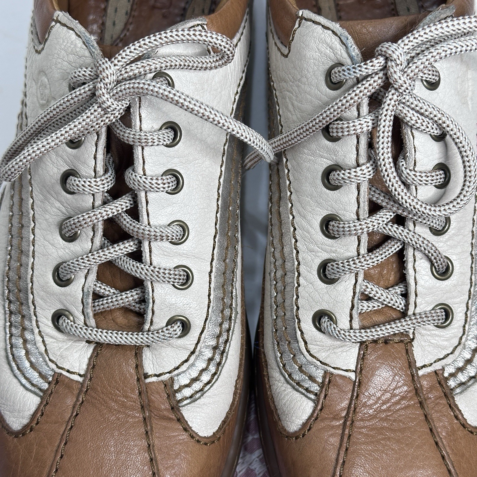 Born Shoes Womens Size 7.5 Palmera Golf Low Top Sneakers Lace Up Brown Leather