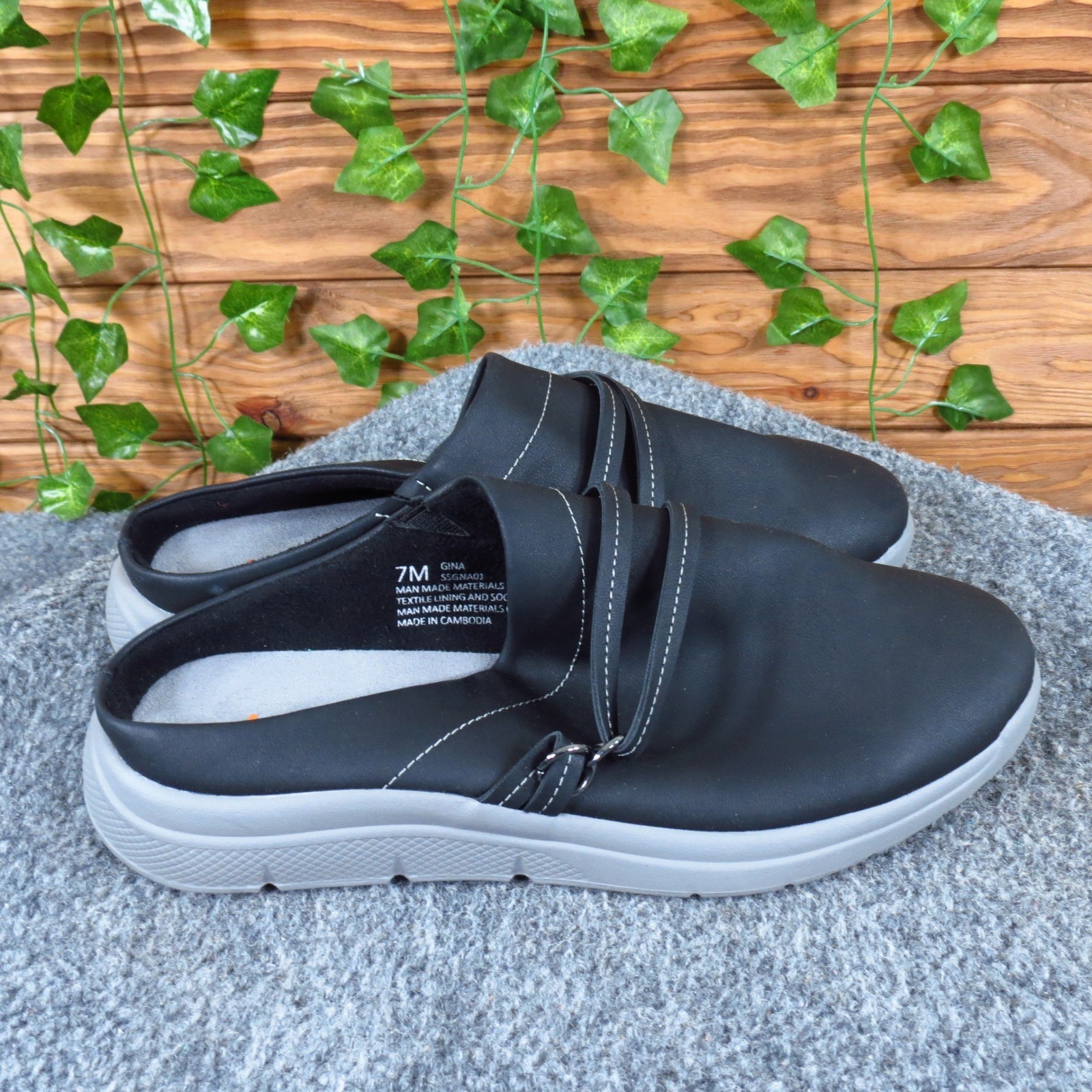 JSport by Jambu Gina Women Shoe Mule Size 7 Walking Casual Black Synthetic