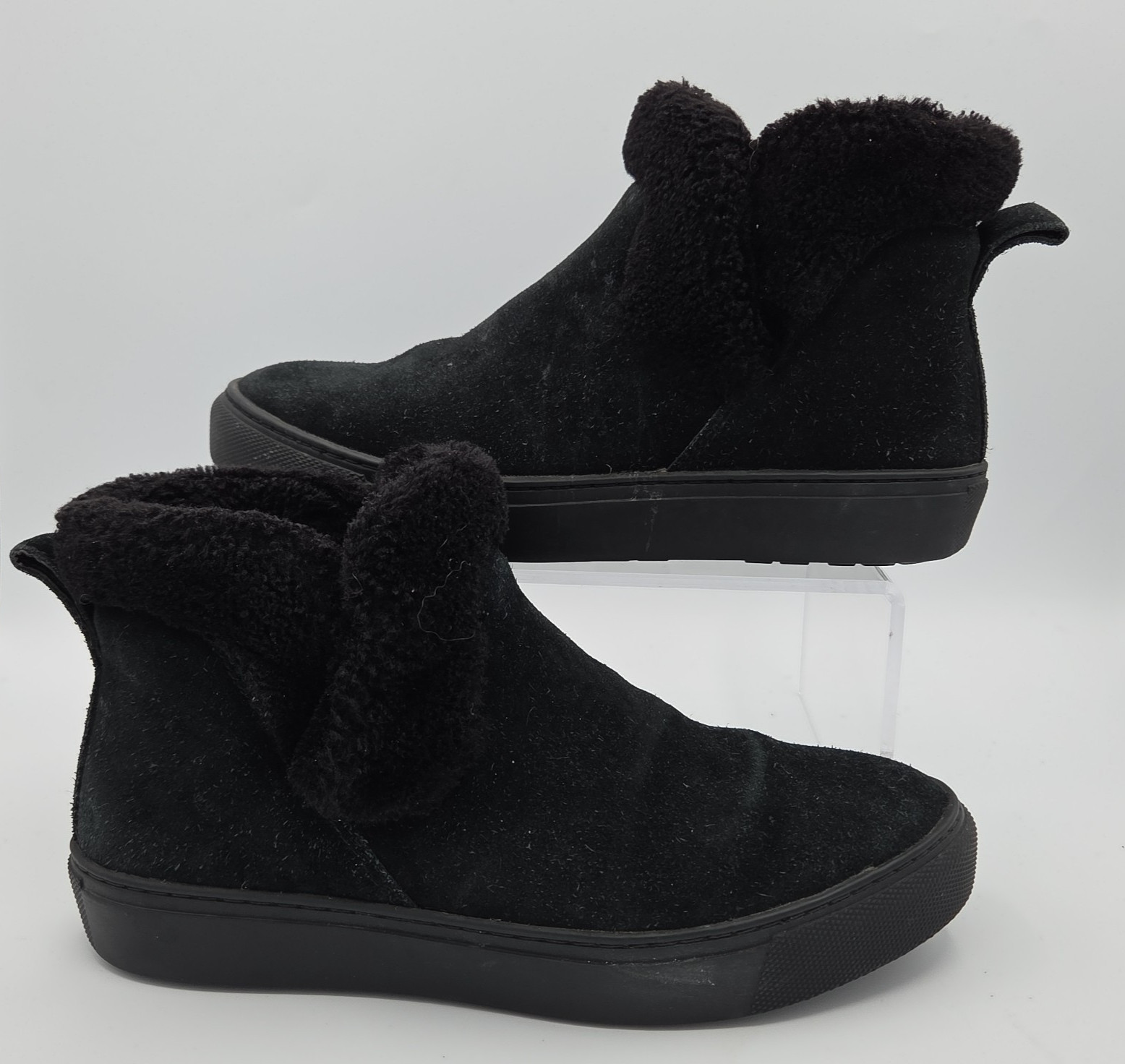Cougar Duffy Black Suede Winterized Slip-On Sneakers Comfort Shoes Womens 7