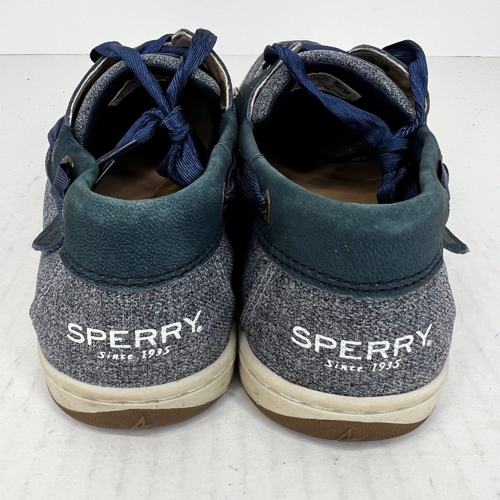 Sperry Womens STS84344 Blue Koifish Sparkle Chambray Slip On Size 8.5 Boat Shoes