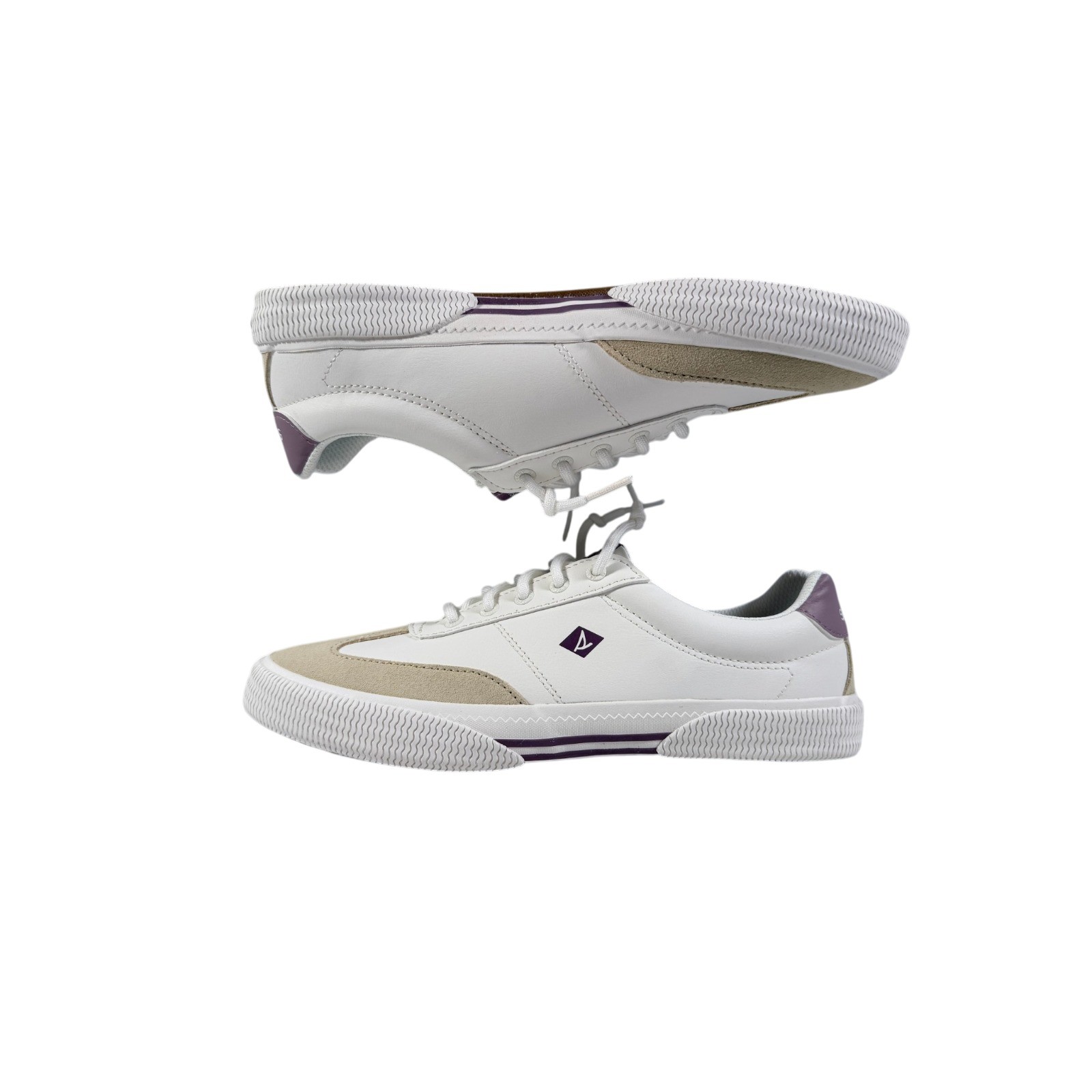 Sperry Pier Wave Refresh White Beige & Purple Womens Shoe Size 9