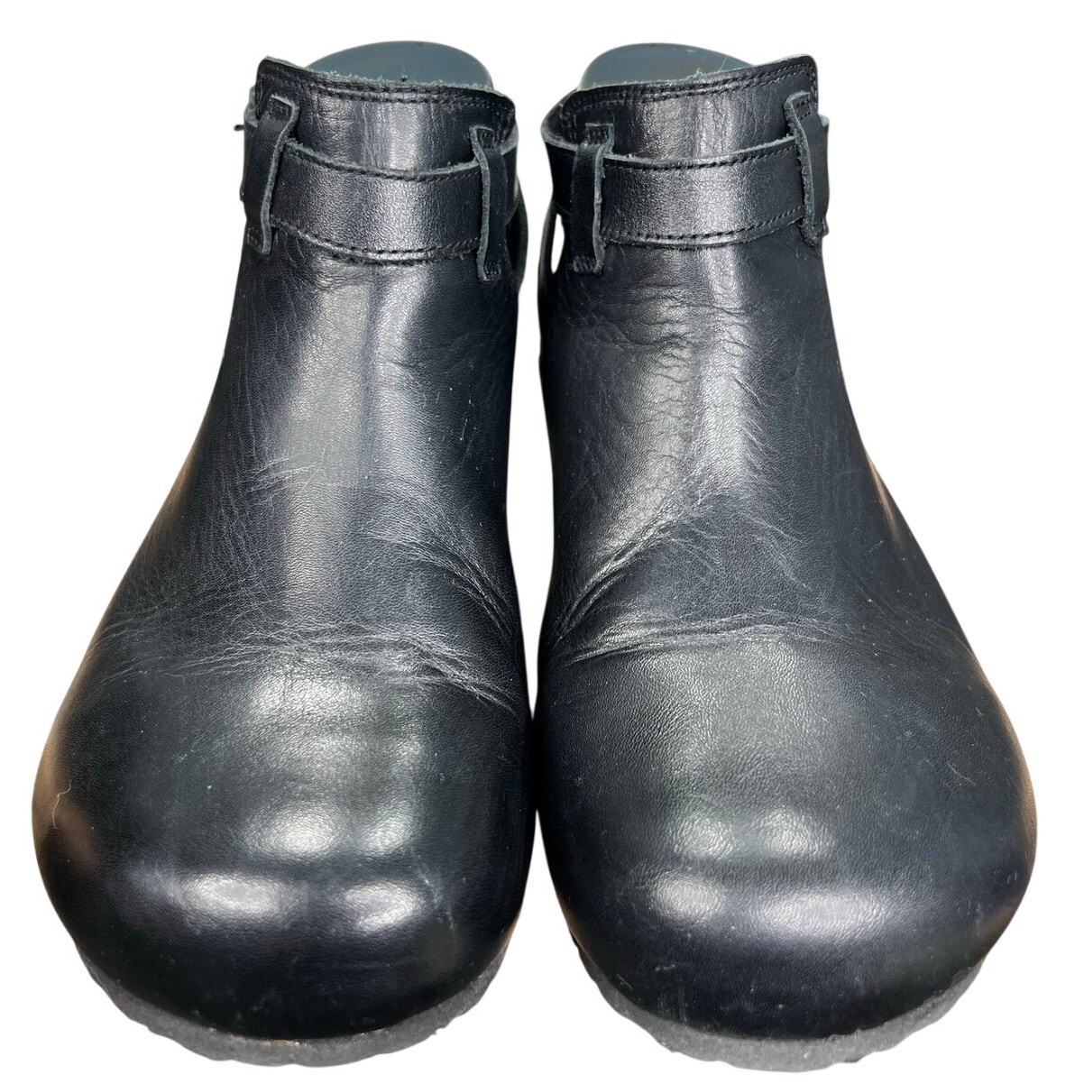 Papillio By Birkenstock Esra Black Leather Wedge Clog Unisex Size M 5 W 7