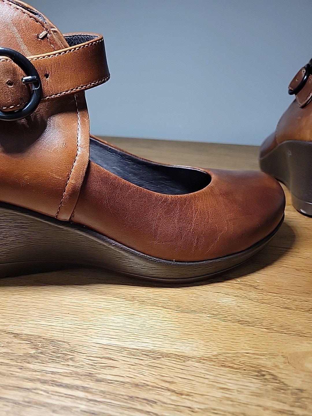 DANSKO Rebel Women’s Sz 41 Brown Leather Maryjane Wedge Comfort Shoes