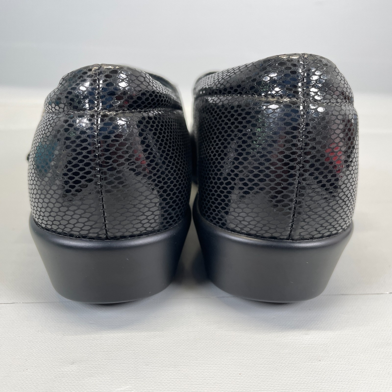 SAS Maria Mary Jane Shoes Womens Size 6 M Black Leather Strap Shimmer Comfort