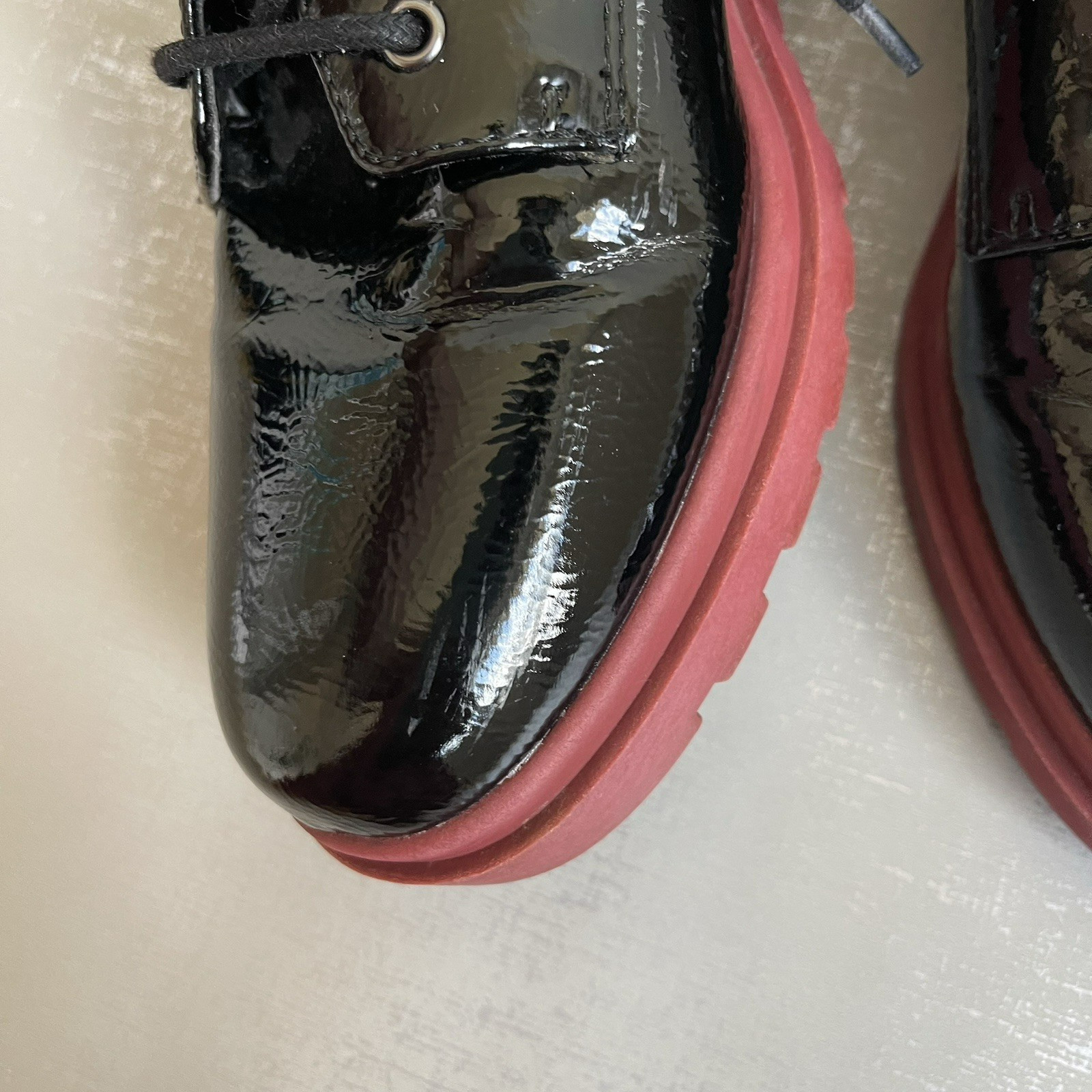 Mix No. 6 Women’s Black Patent Leather Oxford Shoes Lug Sole 9.5 Preppy Comfort