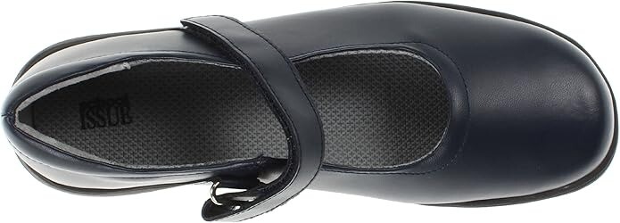 School Issue Prodigy Sz 8 W WIDE EU 39 Women’s Leather Mary Jane Flat Shoes Navy