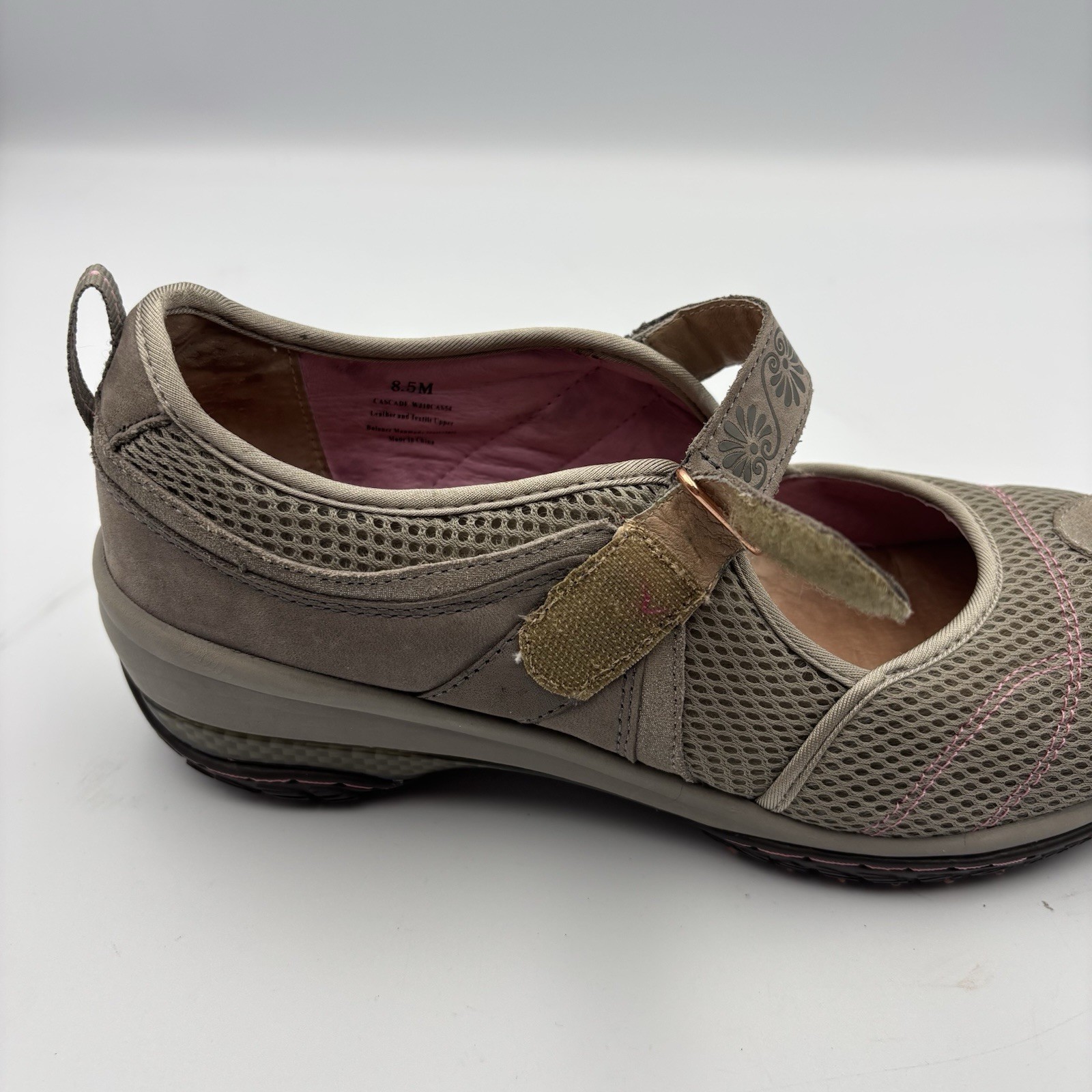 JAMBU Cascade Taupe Leather Mesh Shoes Mary Jane Terra Design Walk Womens Sz 8.5