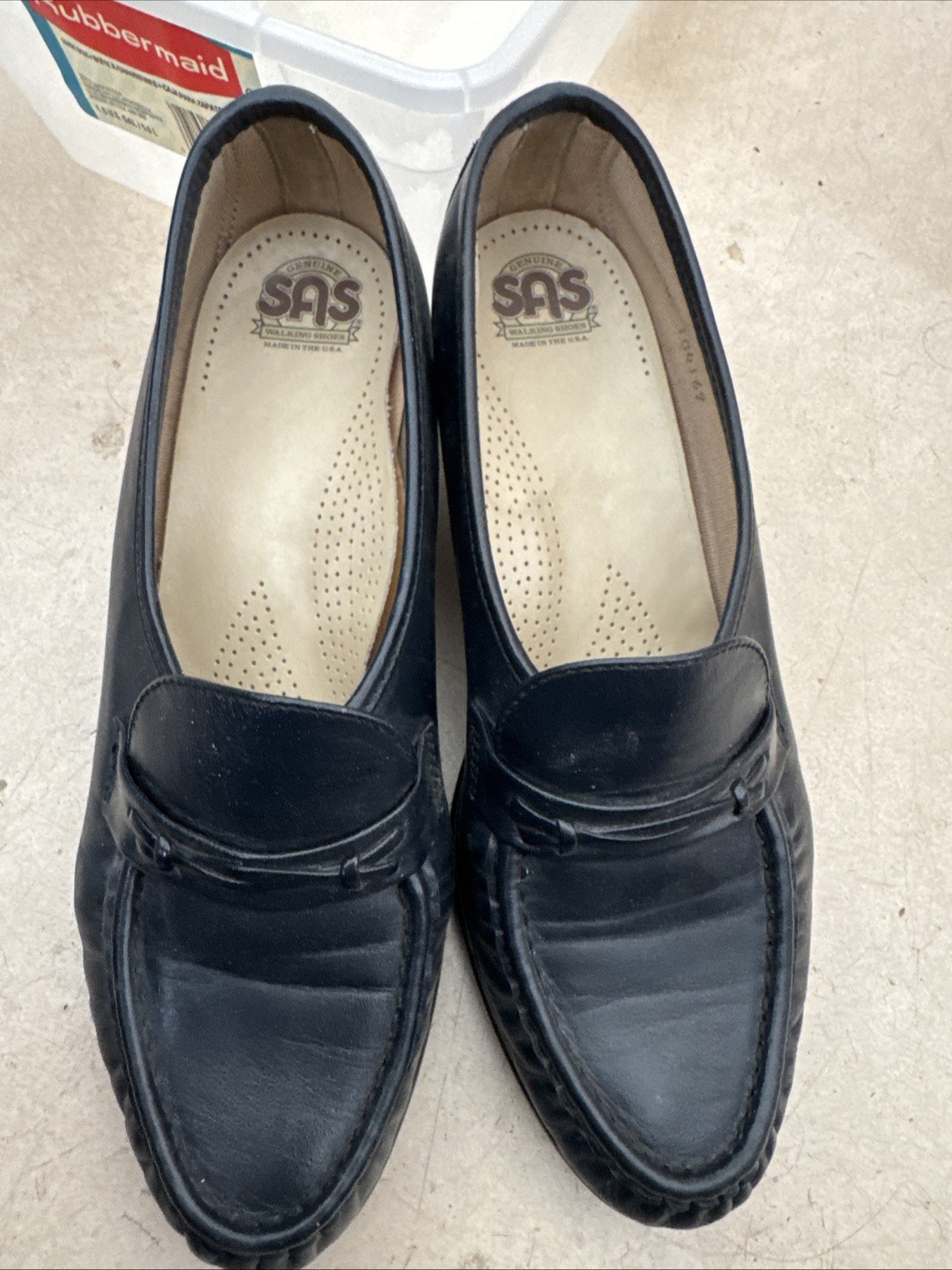 SAS Shoes Genuine Handsewn Black Leather Loafers Slip On Comfort Women 8.5