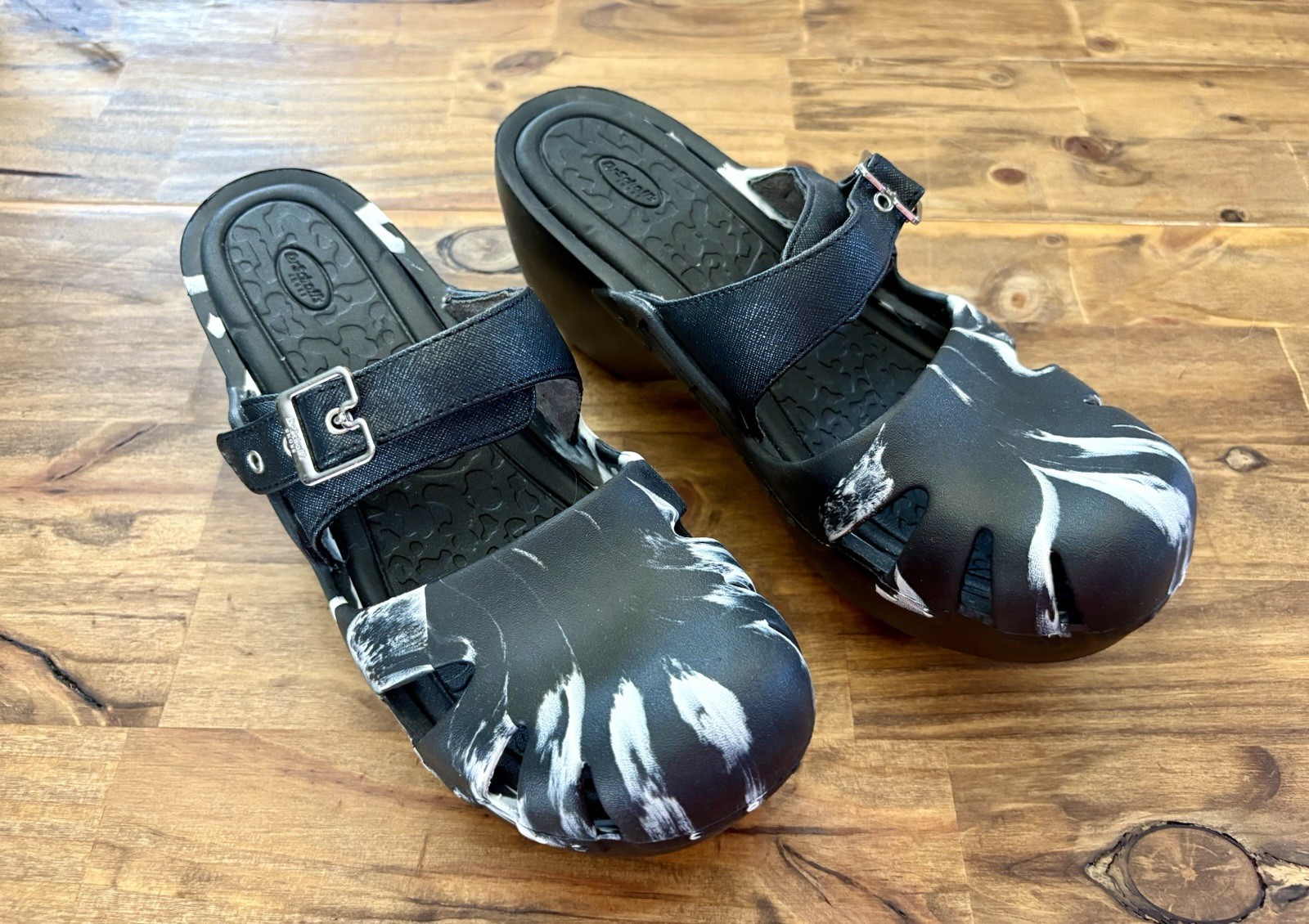 Dr Scholls Black Tie-Dye Clogs (10)