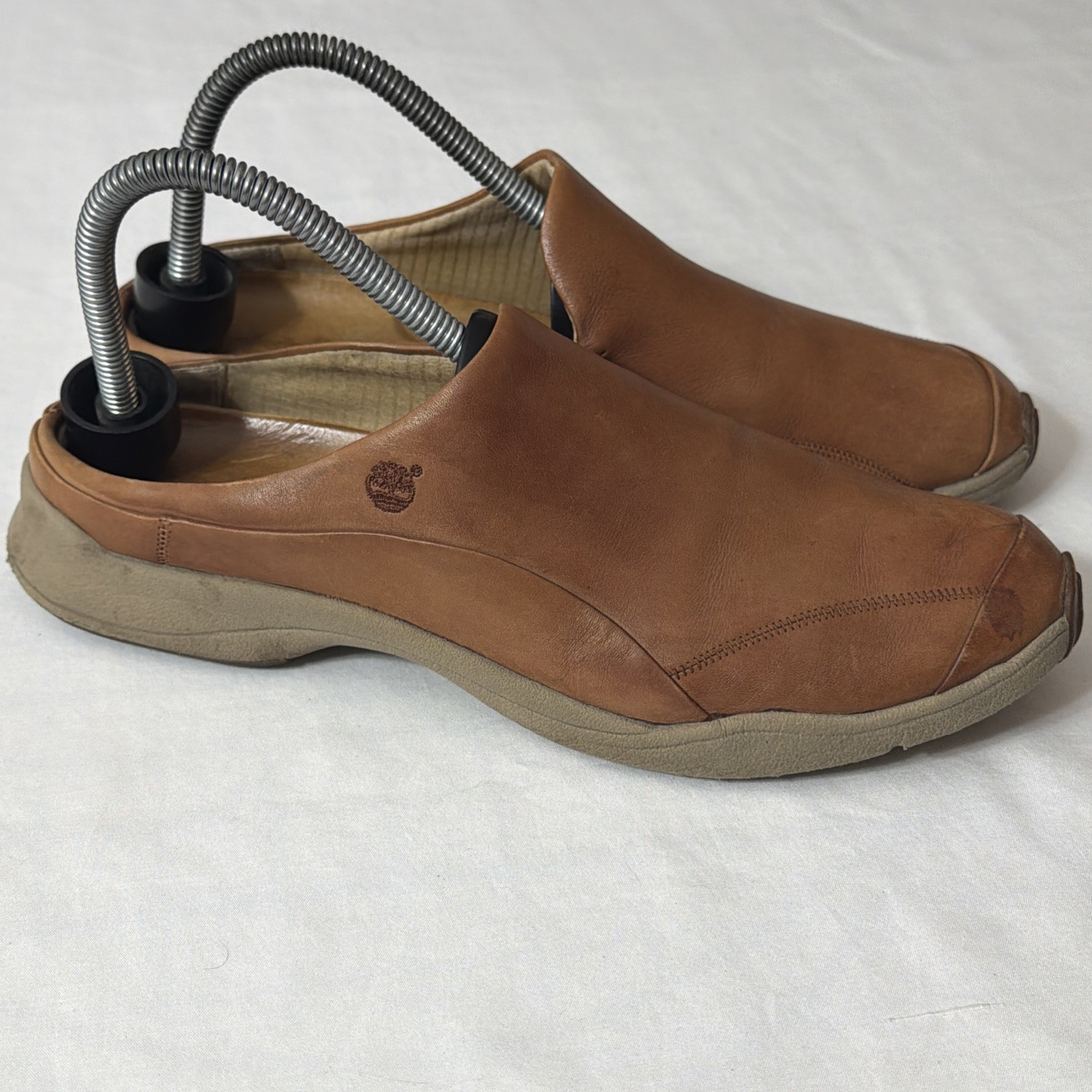 Timberland Womens Size 8.5 M Smartwool Tan Suede Slip On Clogs Shoes Mule Shoe