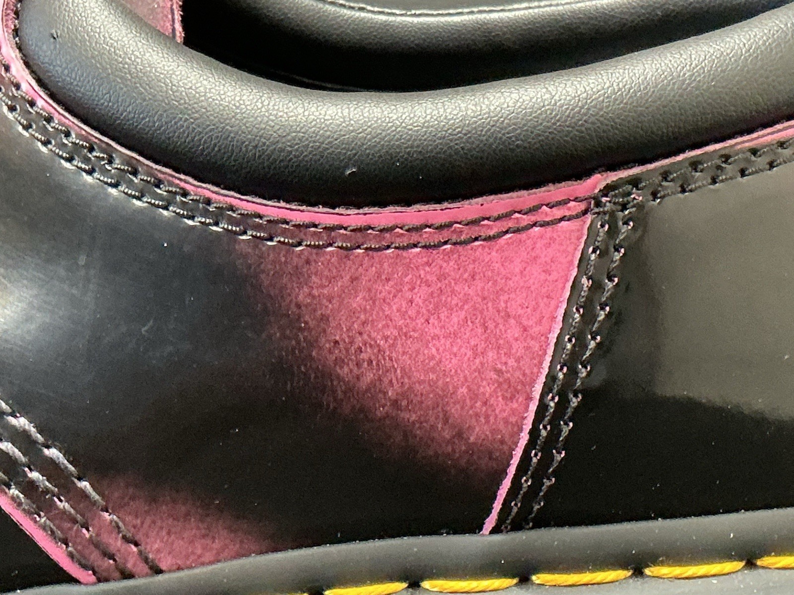 Dr. Martens 8053 Arcadia Leather Quad Platform Shoes Sz 10W/9M Black/Pink *NWD*