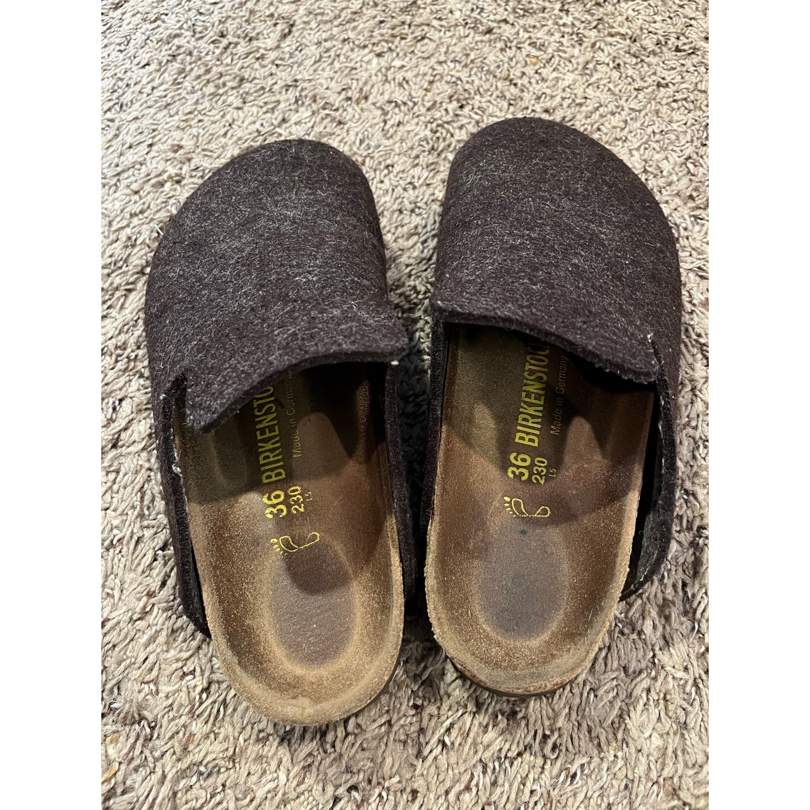 Birkenstock Amsterdam Felt Wool Clogs Espresso Brown EU 36 US 5