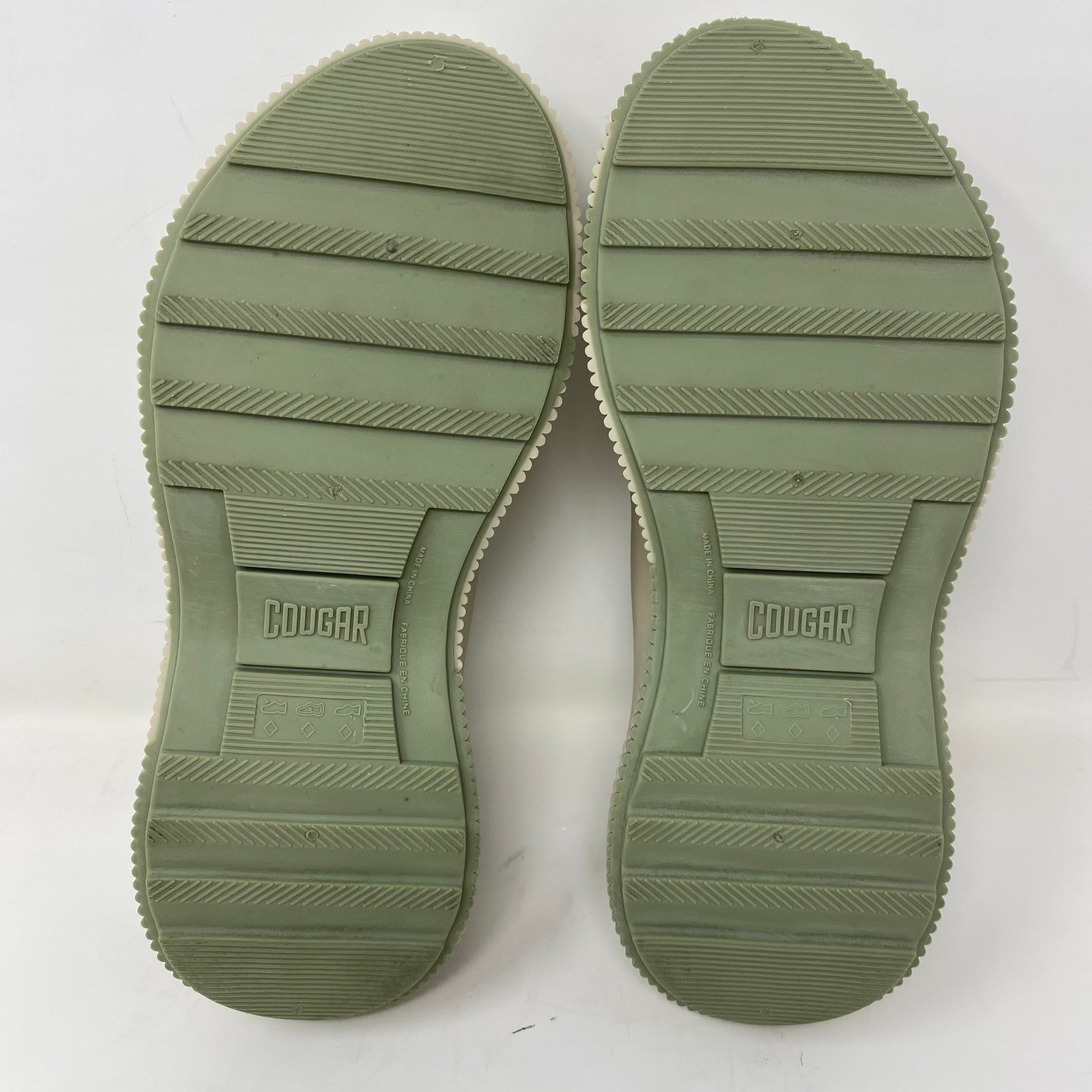 Cougar Women Clog Shoes Sz 10 Beige Olive Green Rubber Slip On Platform Gorpcore