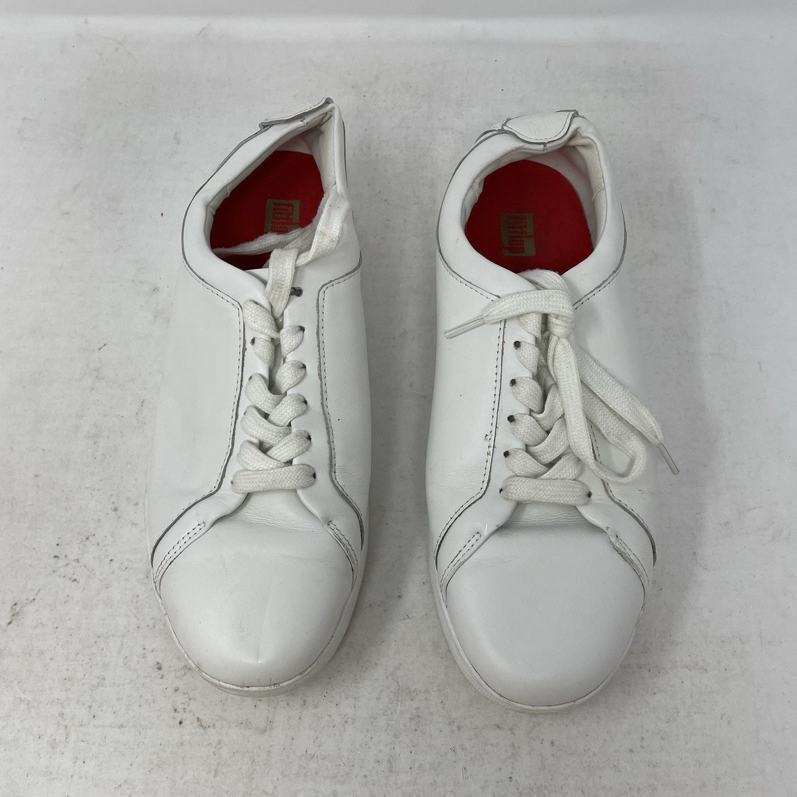 FitFlop Rally Sneakers Shoes Urban White Lace Up Leather Women’s Size 8.5