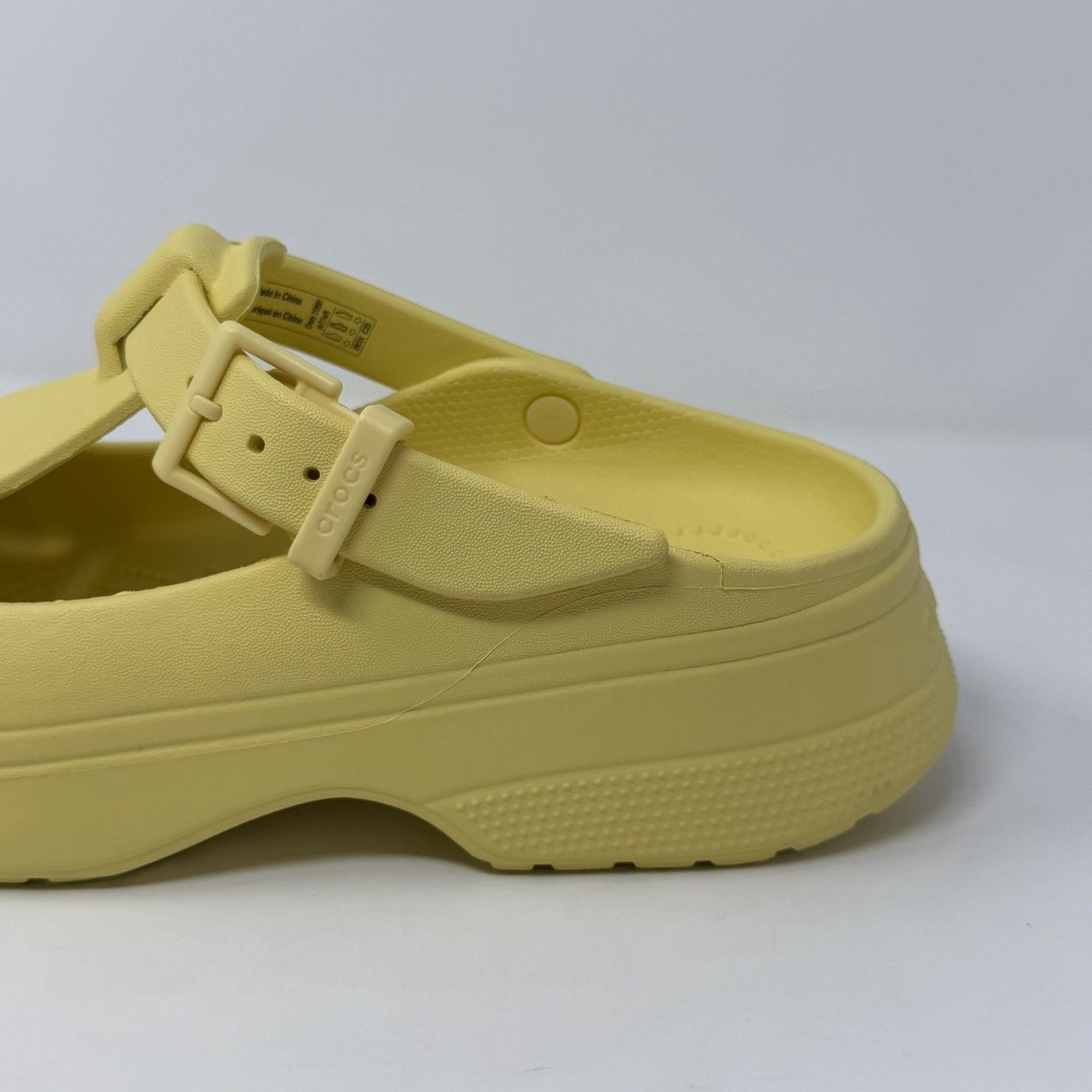 Crocs Mary Jane Platform Clogs Yellow Buckle Strap Women’s 9 M7 Croslite DISPLAY