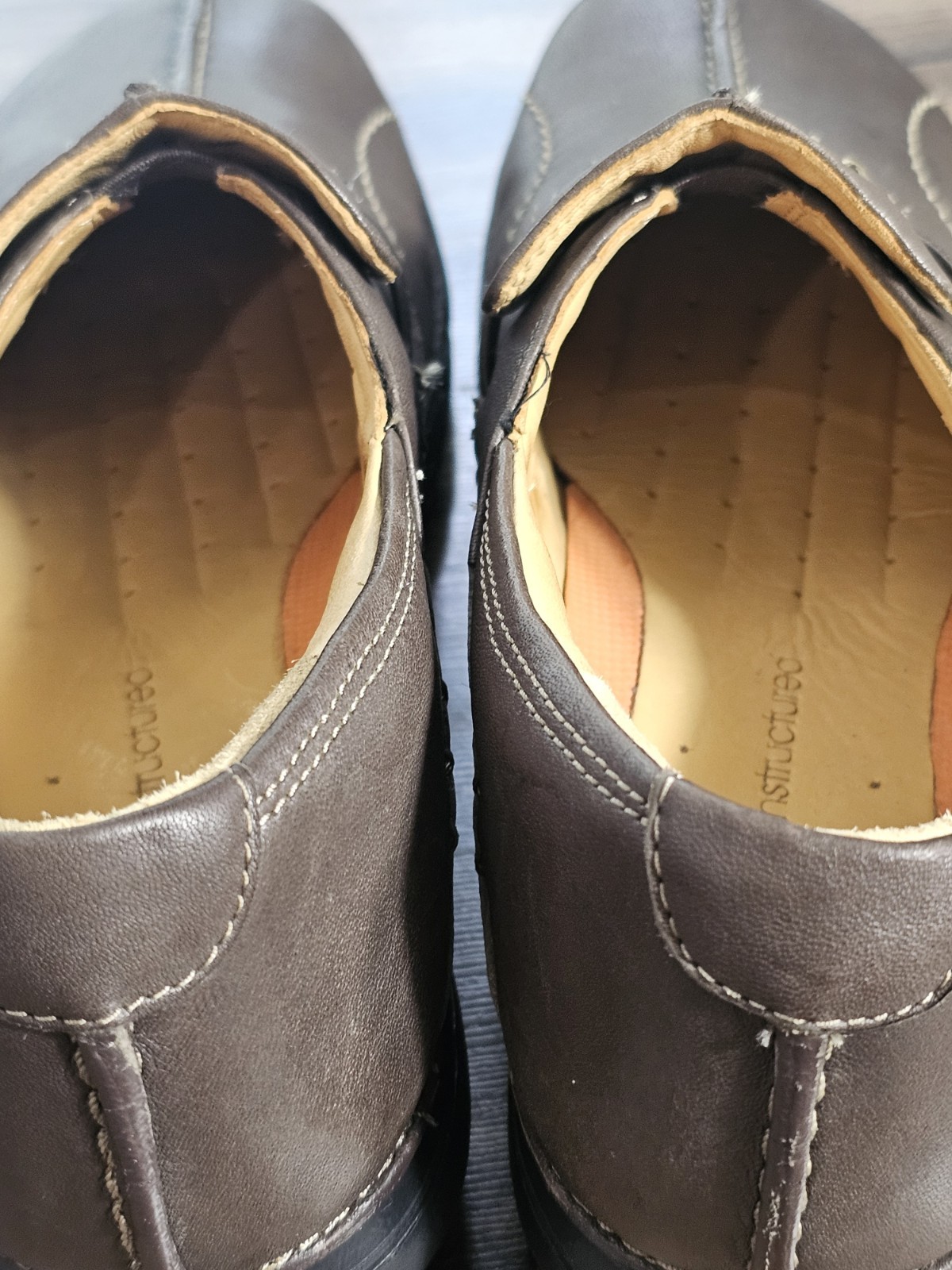 Clarks Unstructured Un Loop Loafers Dark Brown Leather Slip On Shoes Women 9