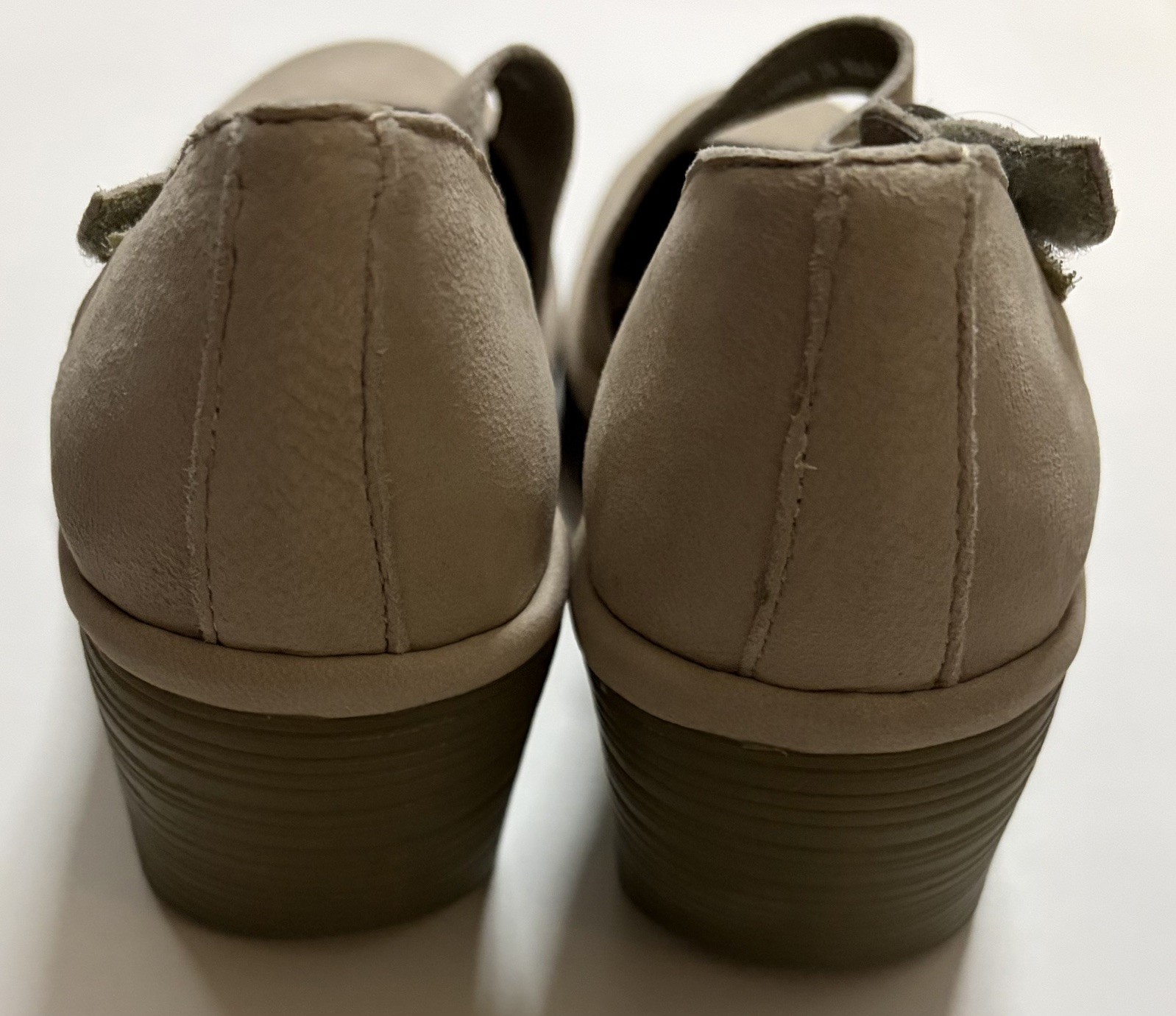 Fly London Leather Asymmetrical Strap Heel Nude, Leather Buckle Closure Size 6