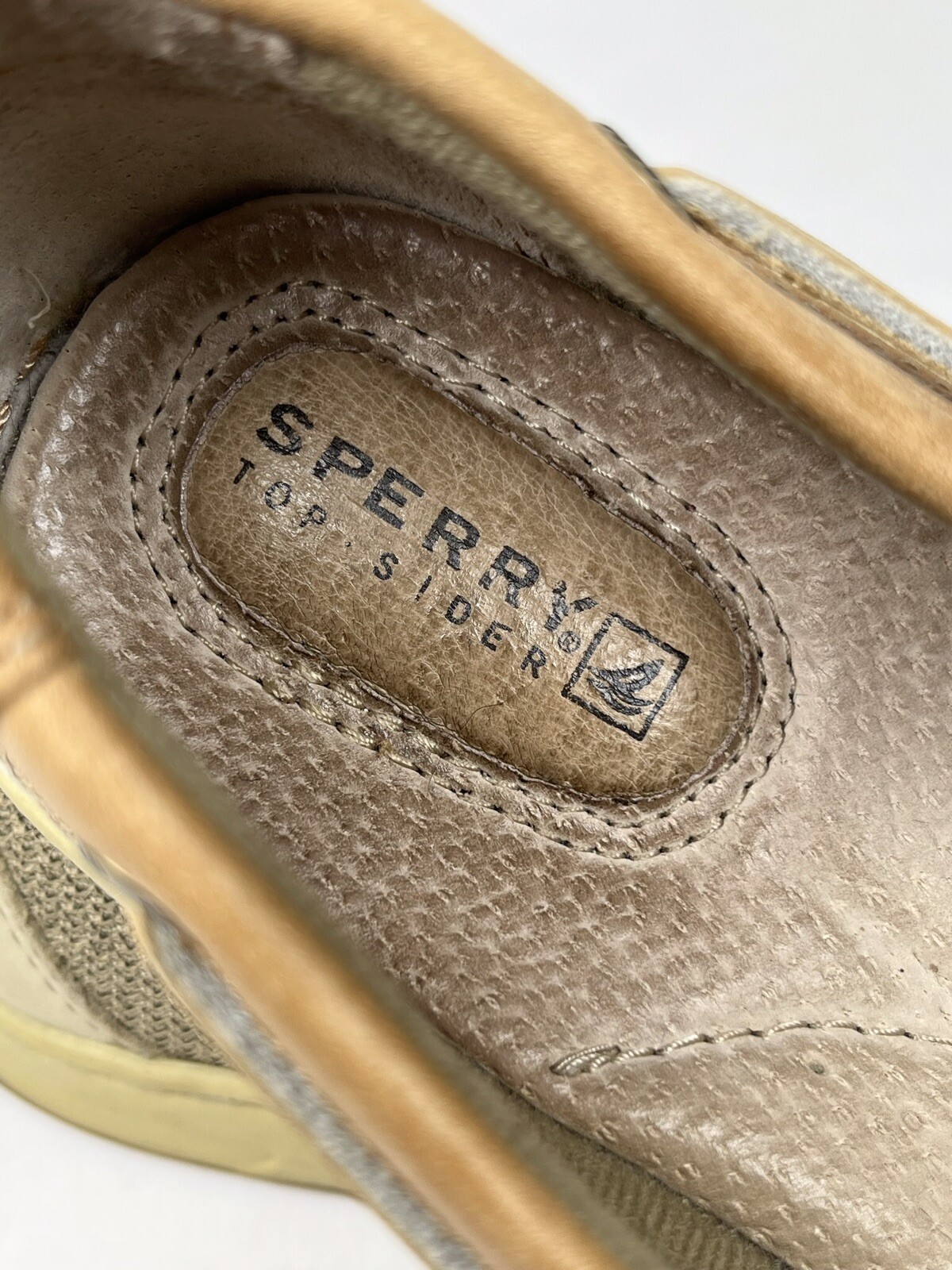 Sperry Top Sider Womens Boat Sole Shoes Linen Oat 9102047 Size 8 G-15 61428