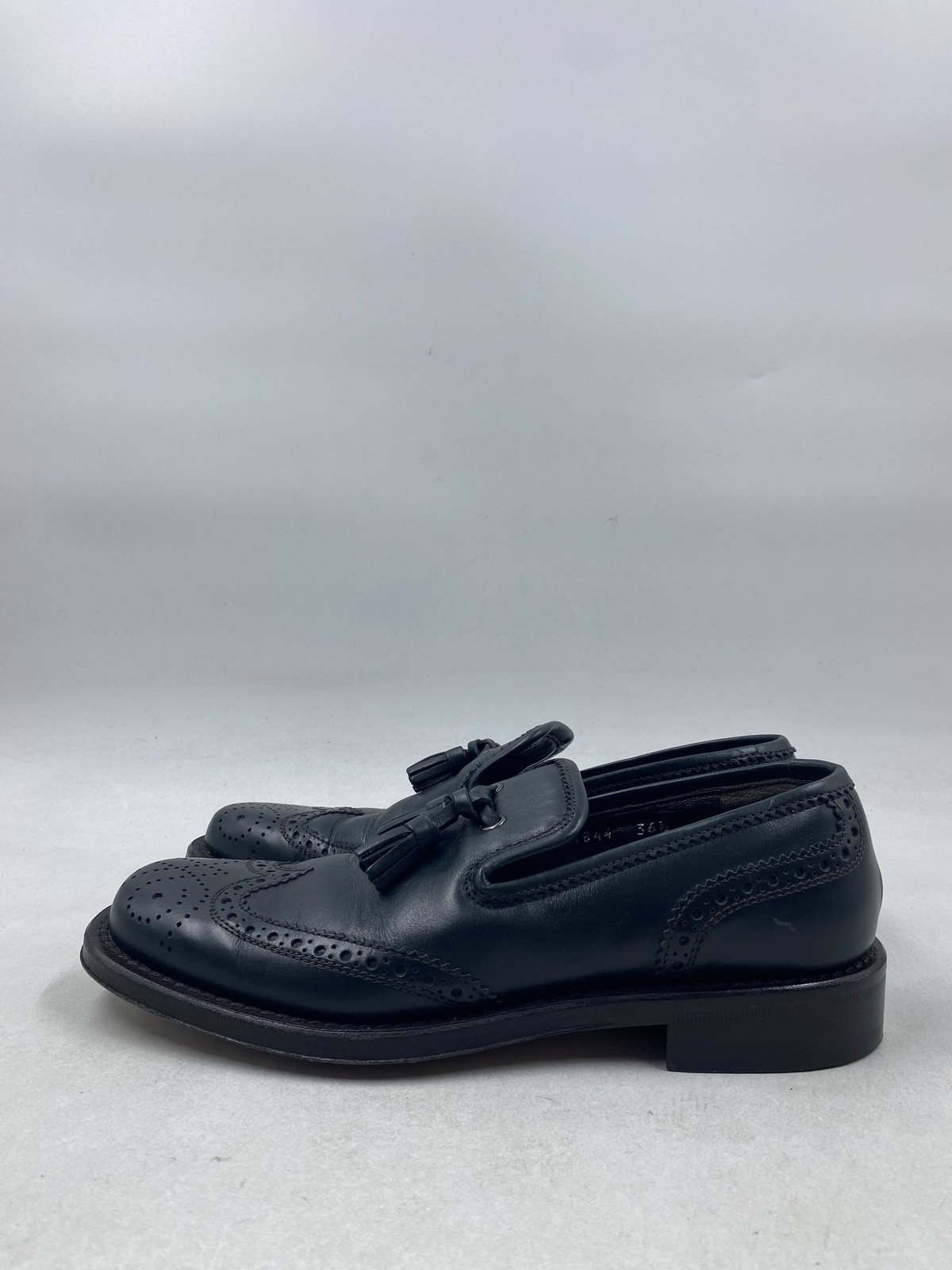 Miu Miu Black Leather Tassel Accents brogue Loafers W 6