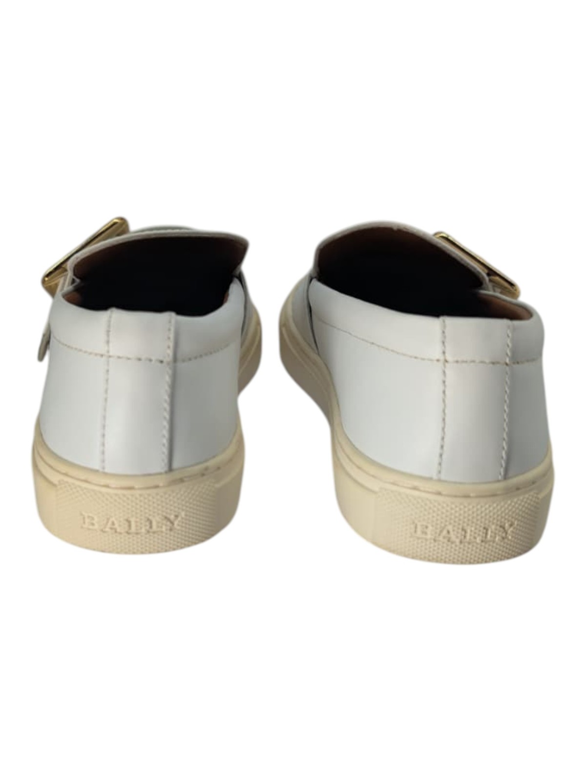 Bally Heska 6217886 Ladies White Calf Leather Slip On Sneakers MSRP $550