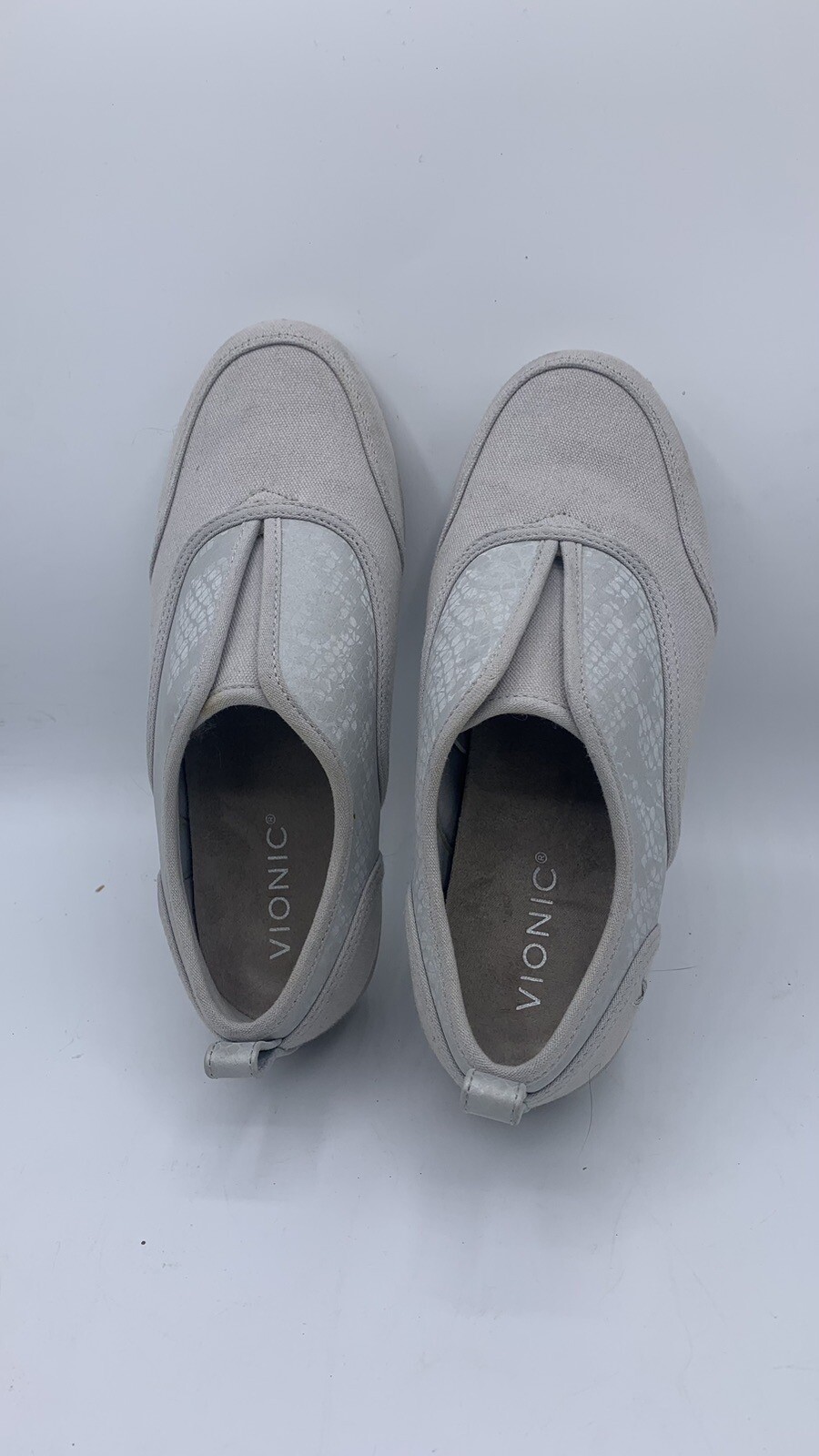 Vionic Magnolia Denver Slip On Sneaker Comfort Shoes Arch Support Lt Gray