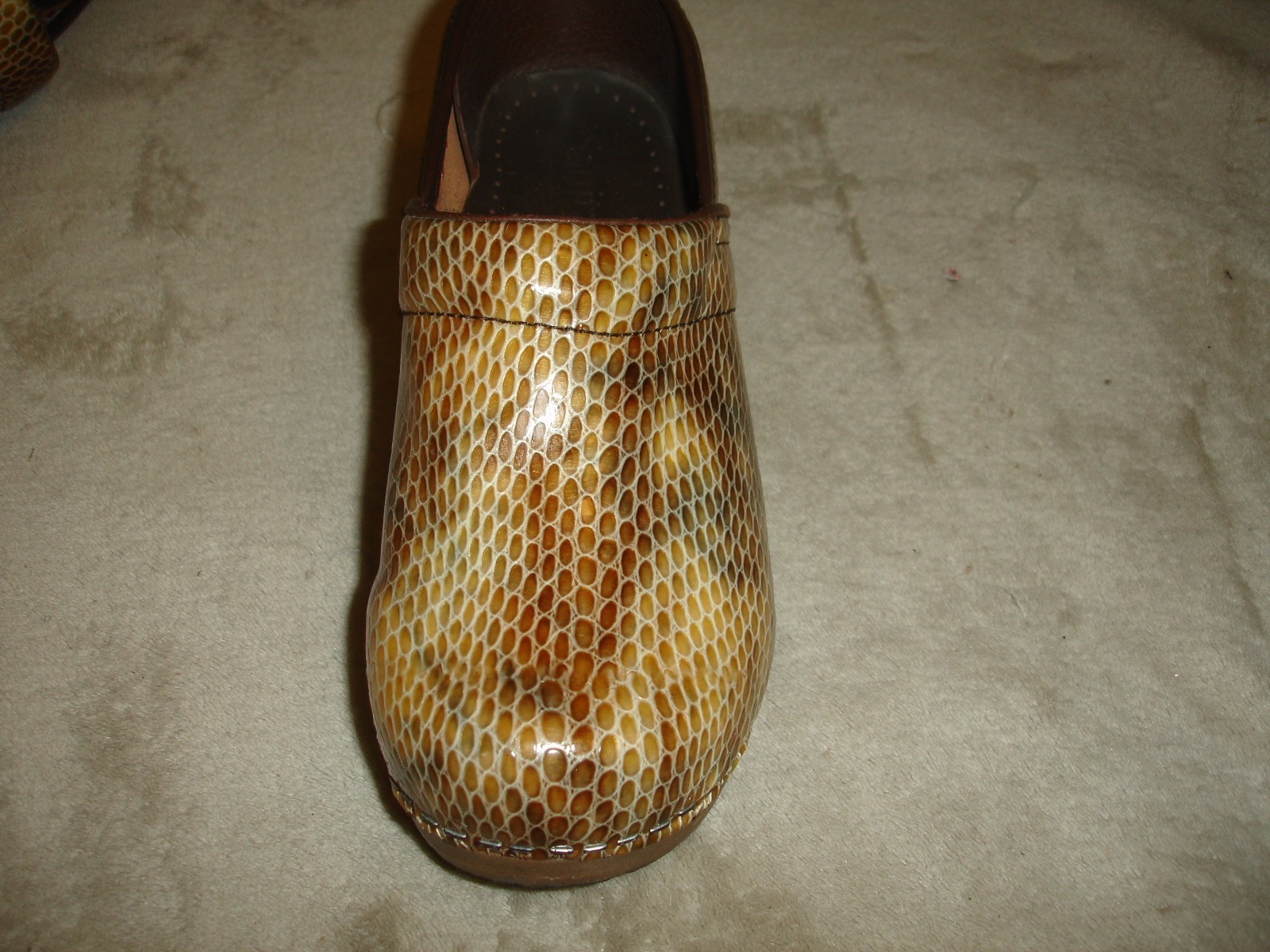 Sanita The Original Danish Clog Ladies Slip On Shoes Snakeskin Print EU 38 US 7