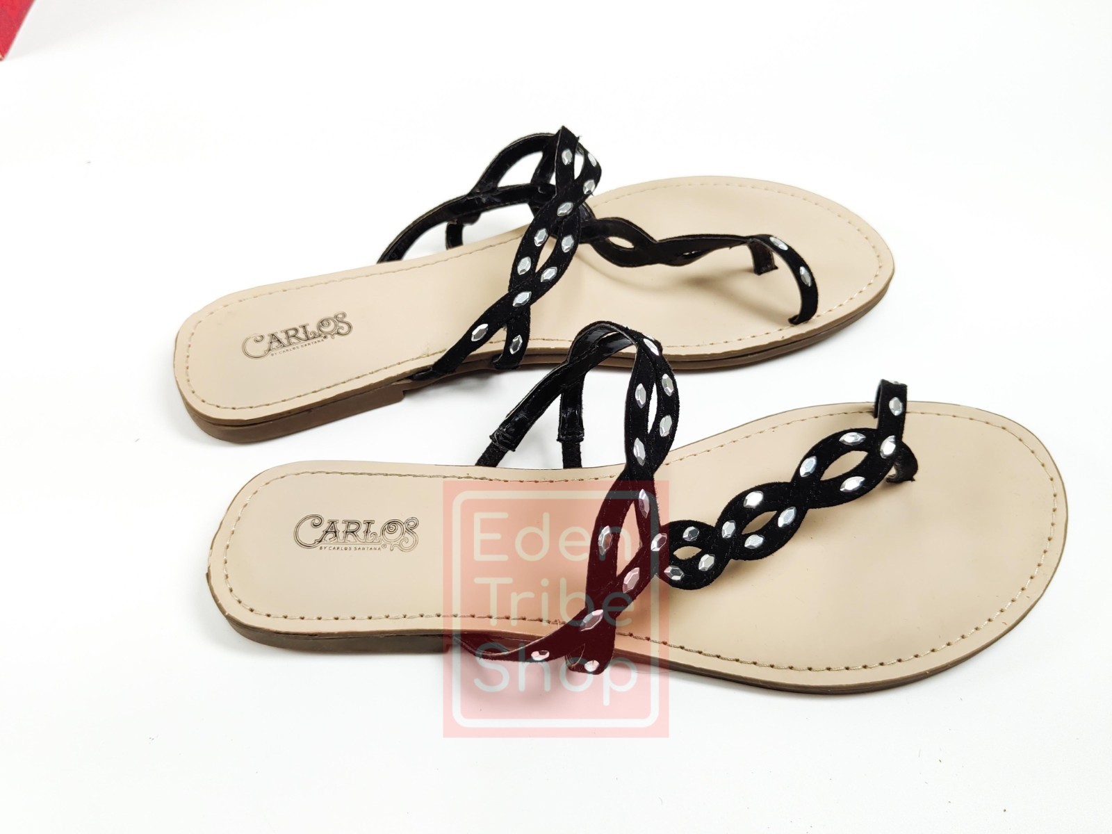 Carlos by Carlos Santana Women Strappy Black Sandals Size 9.5
