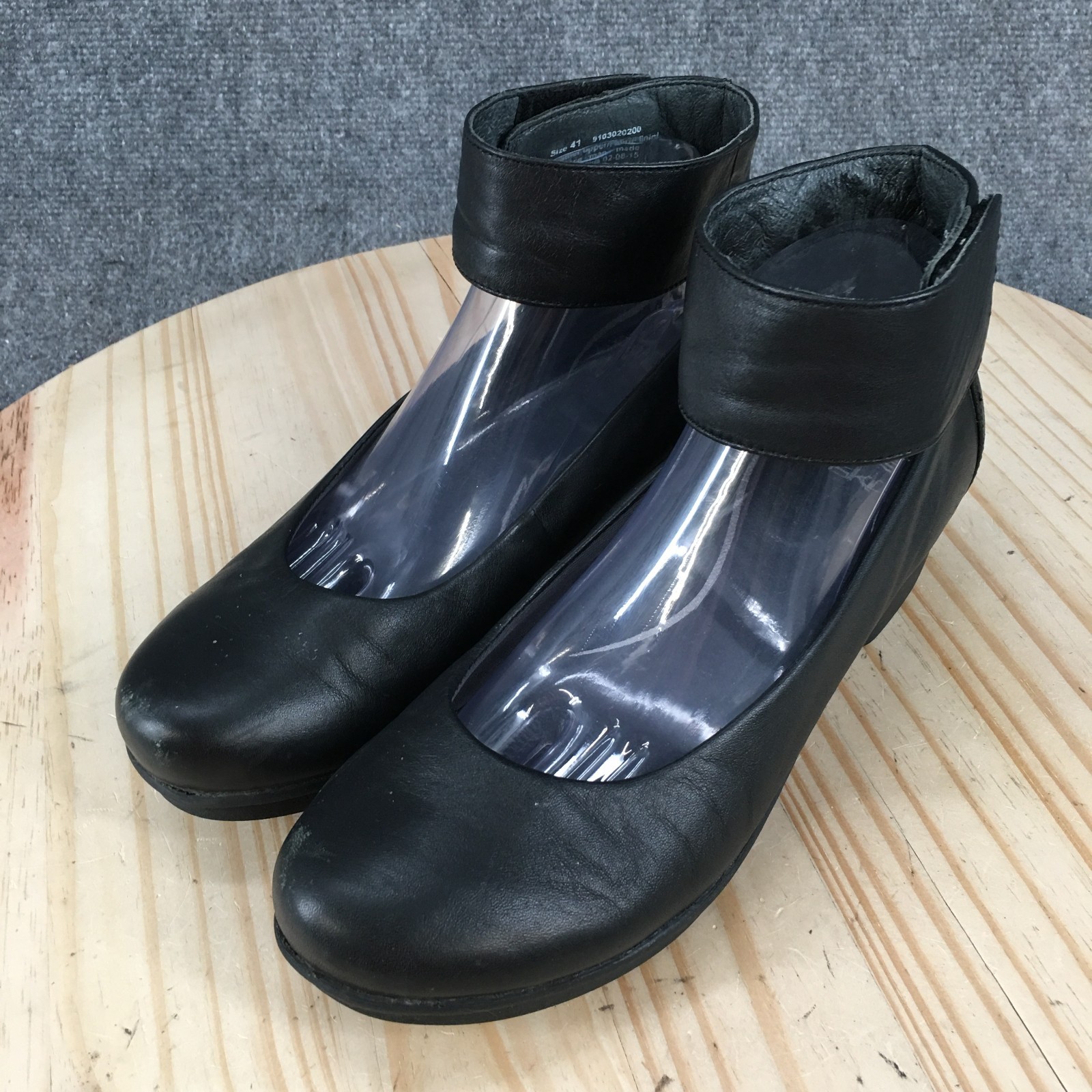 Dansko Lulu Shoes Womens 41 Ankle Strap Casual Comfort Wedge Heels Leather Black