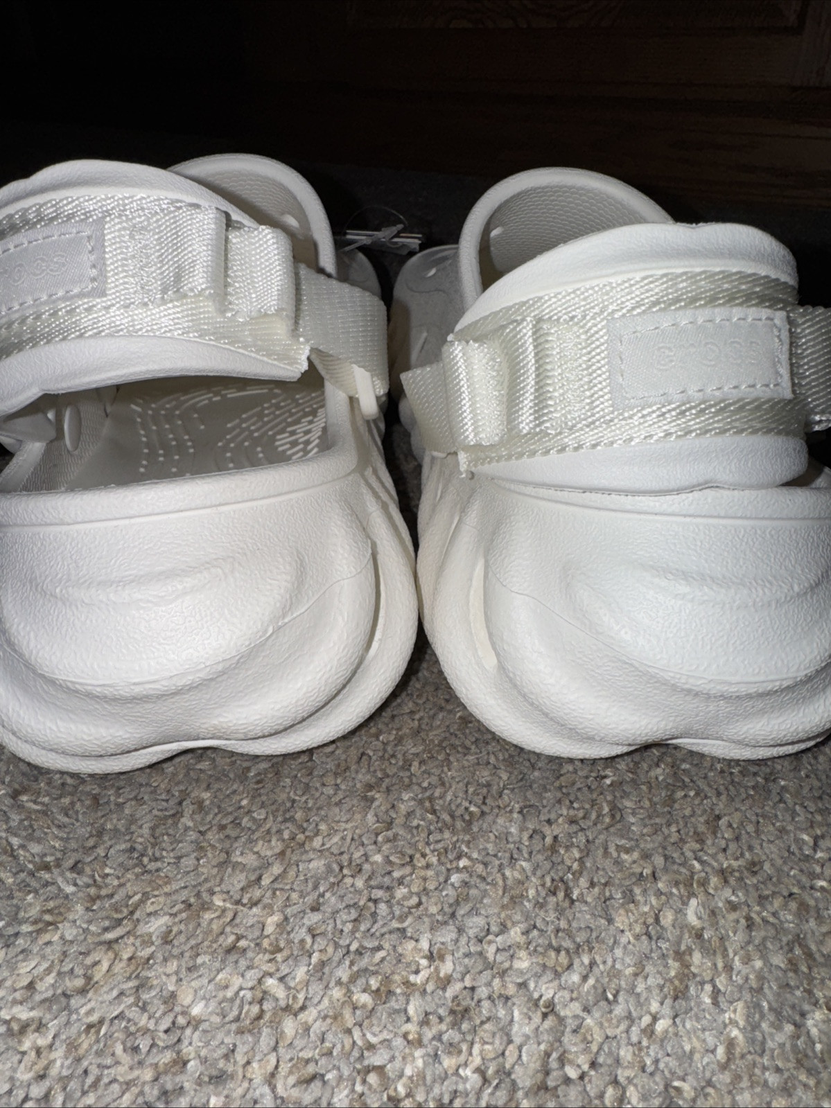 Platform Crocs Echo Clog White Womens 7 Mens Sz 5 Mules 207937 Tags Cloth Strap