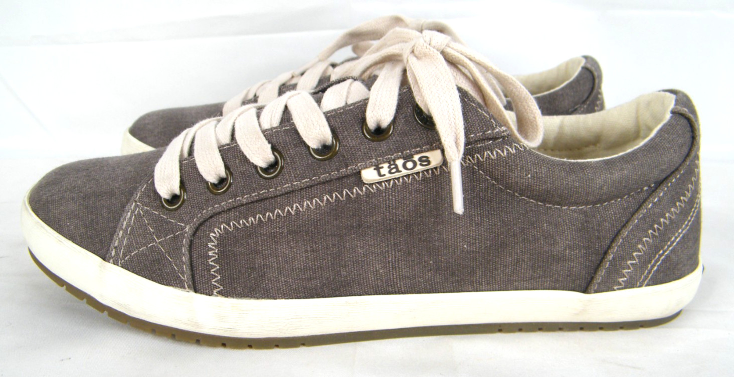 Taos Star Charcoal Wash Canvas Lace Up Comfort Sneaker STA-12844 Women’s 7.5