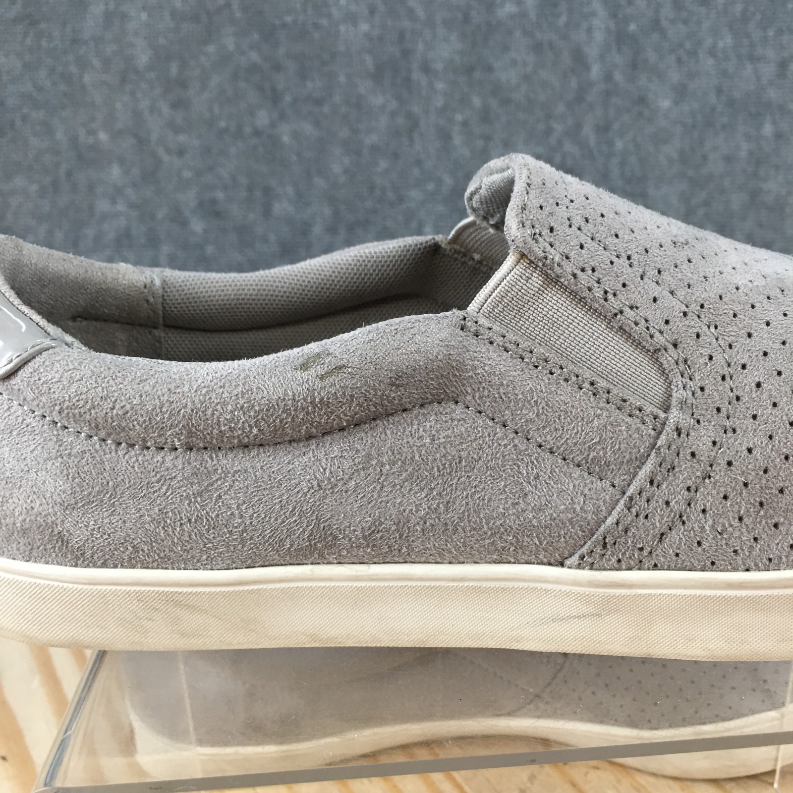 Dr Scholls Shoes Womens 8.5M Madison Casual Low Top Slip On Sneakers Gray Fabric
